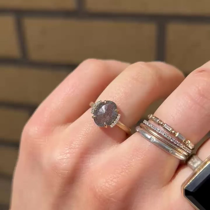 1.82ct Rustic Pavé Diamond Bracket Ring