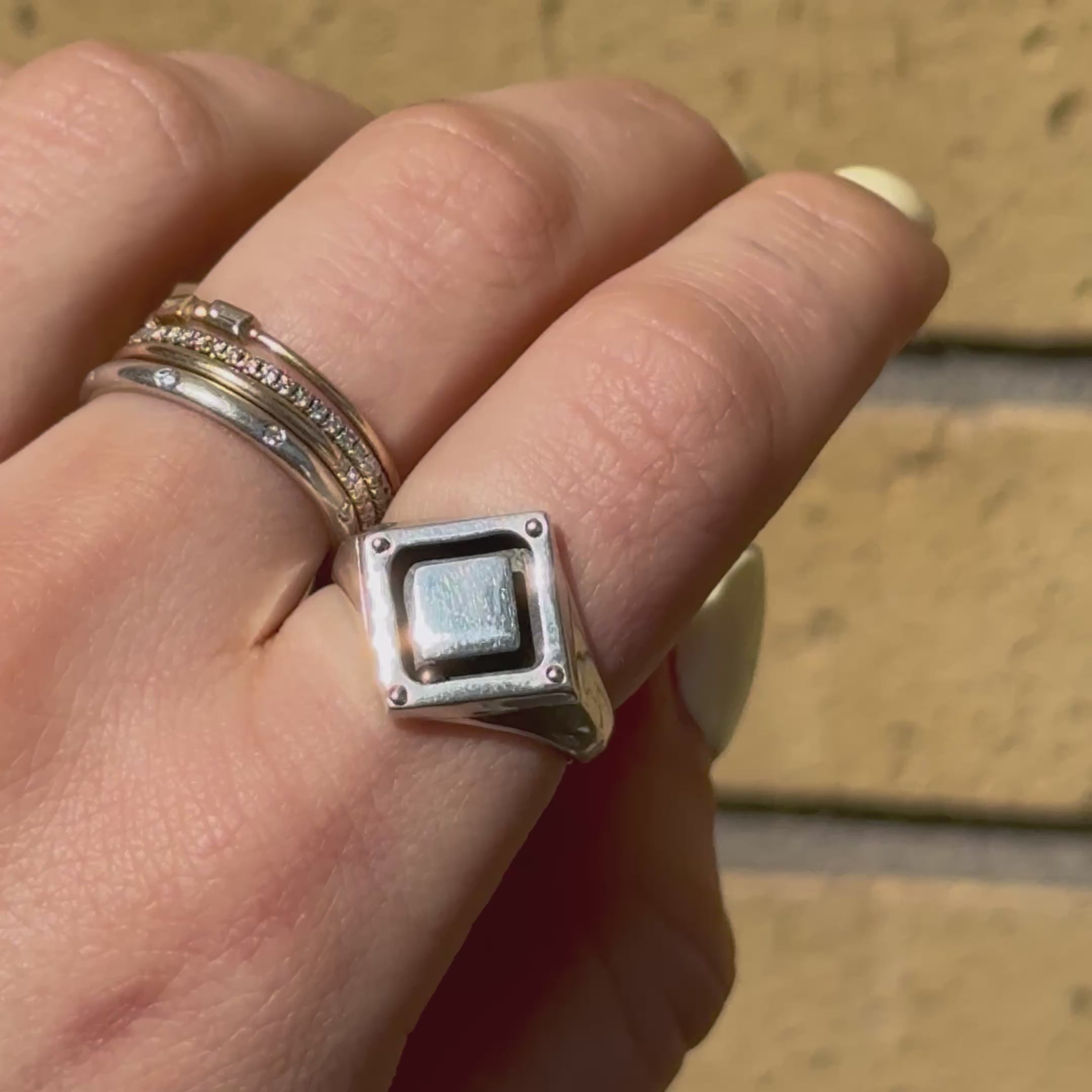 Rhombus Orbit Signet Ring