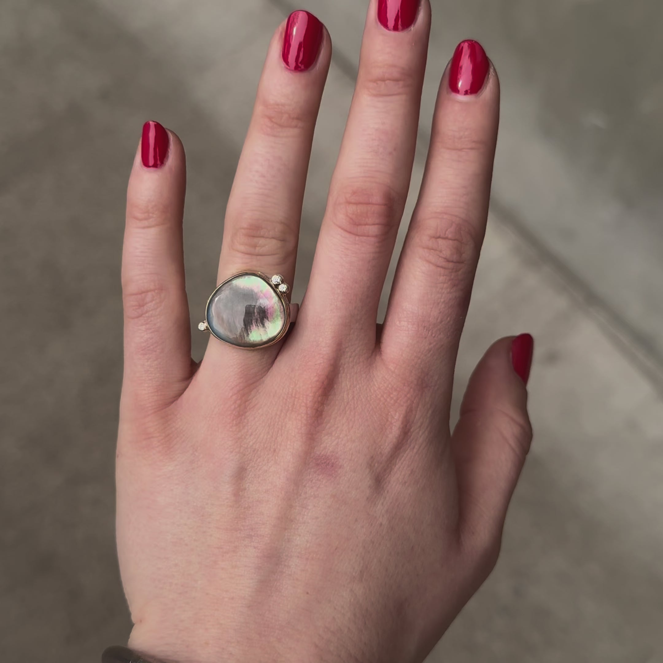 Black Mother of Pearl Ring