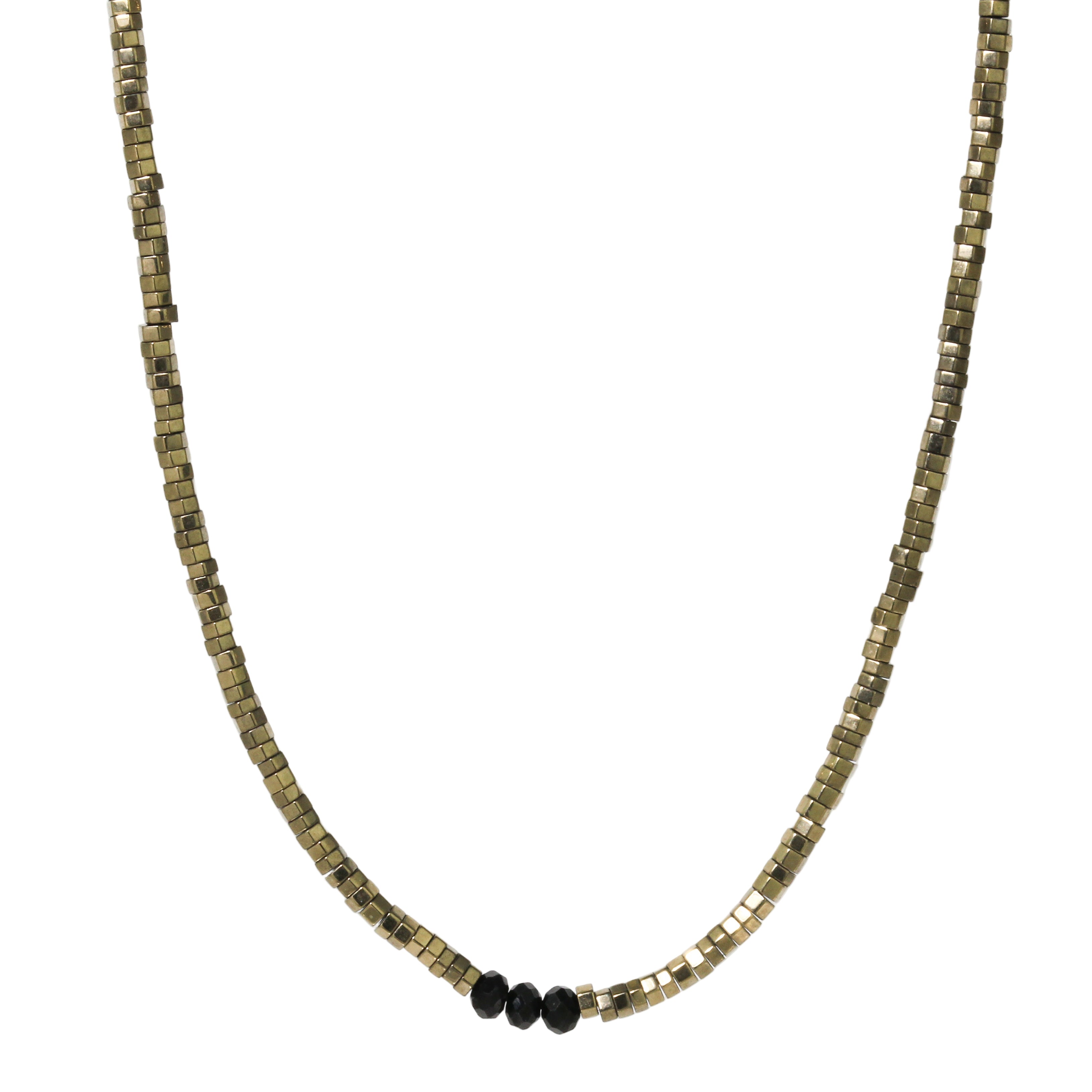 Pyrite + Black Spinel Necklace-Southwest