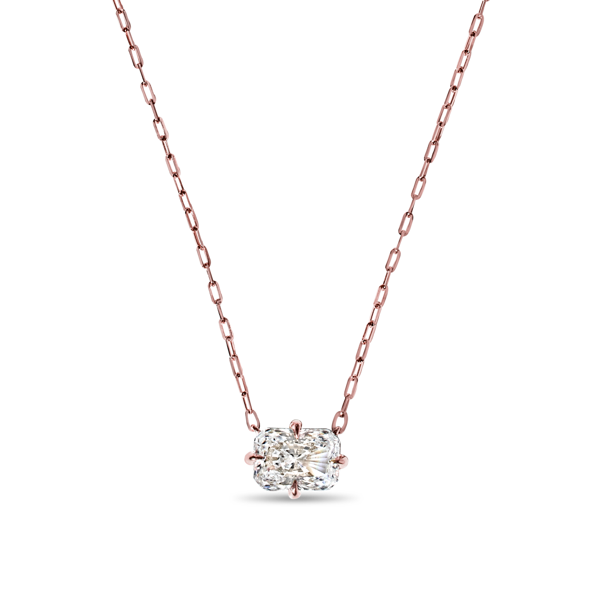 Radiant Diamond Pendant Necklace