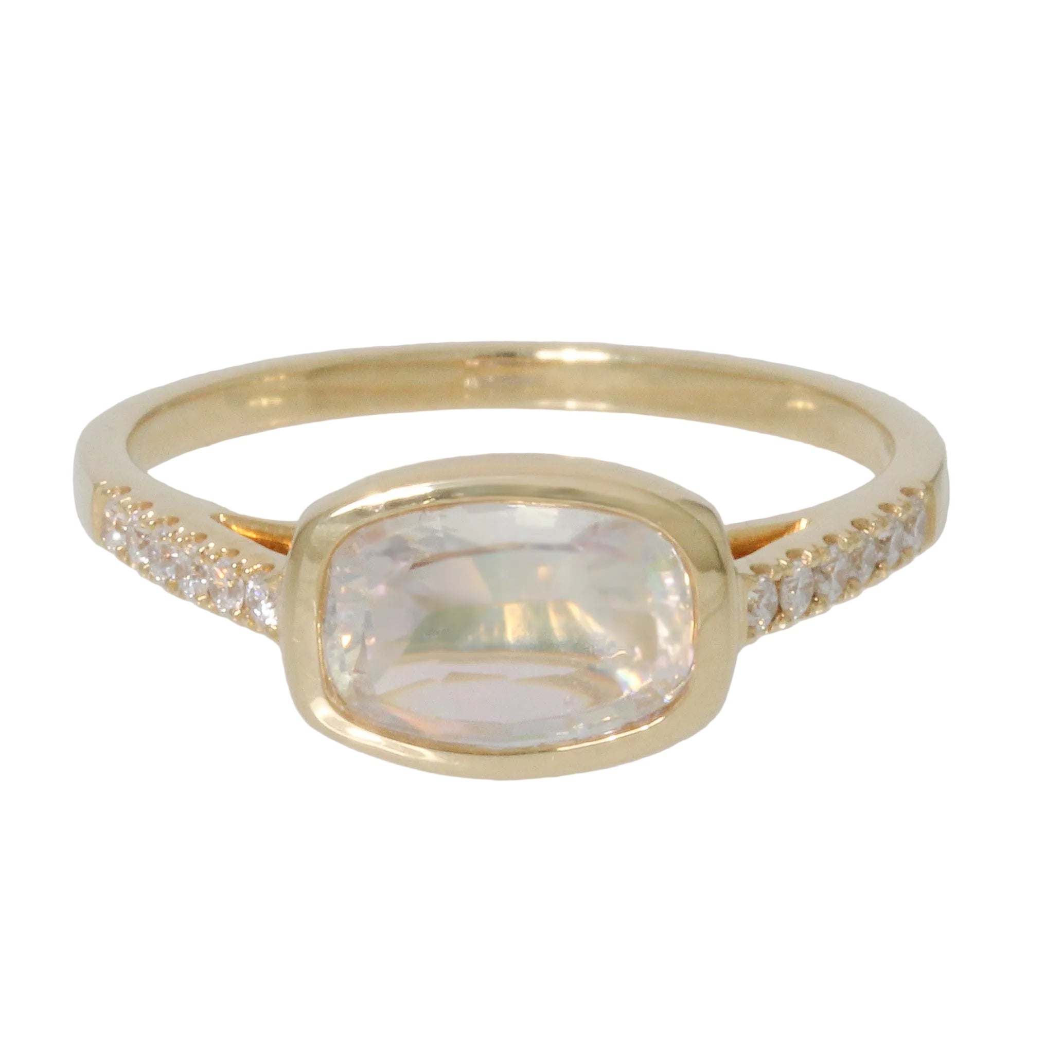 Rainbow Moonstone & Diamond Ring-Kimberly Collins