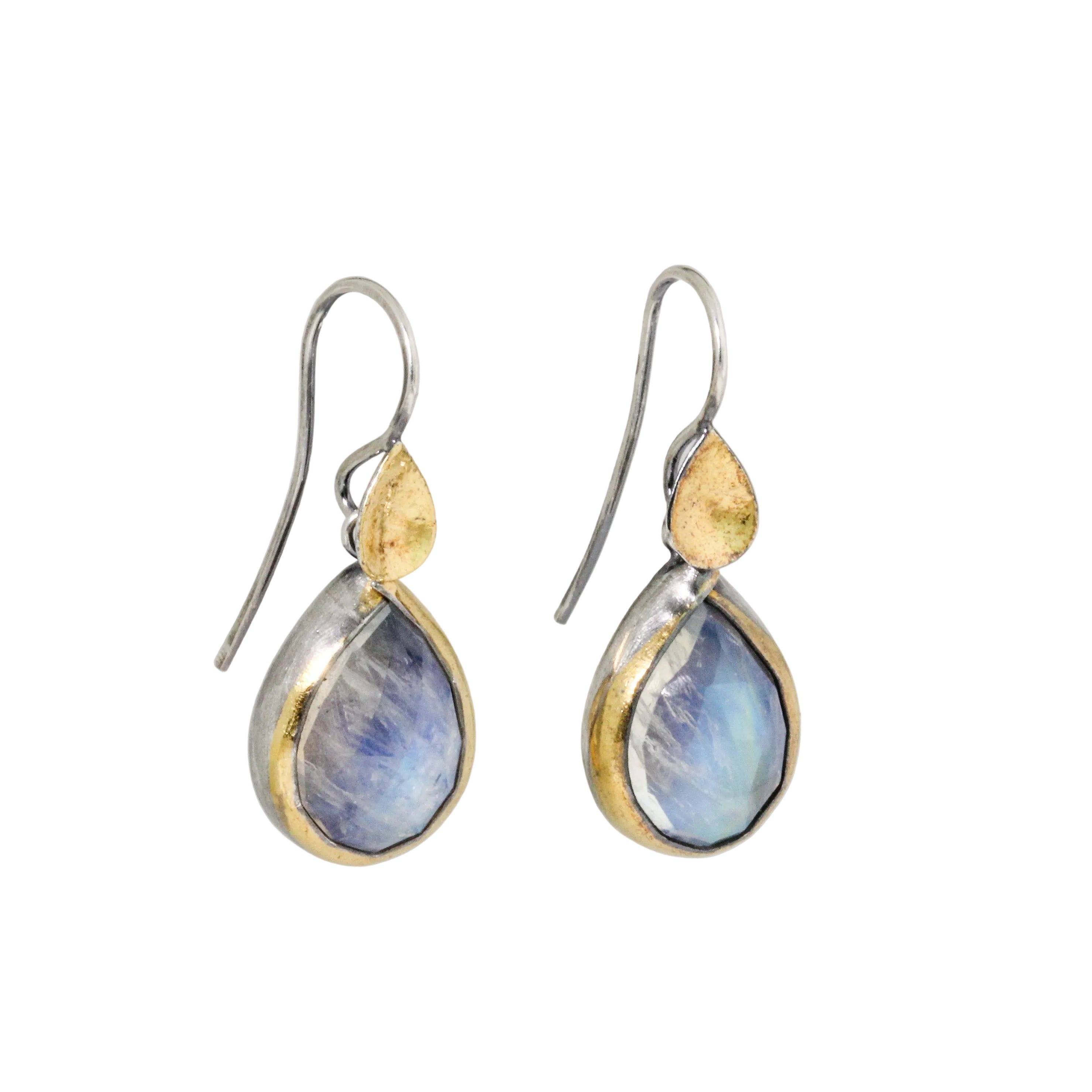 Rainbow Moonstone Teardrop Earrings-Austin Titus