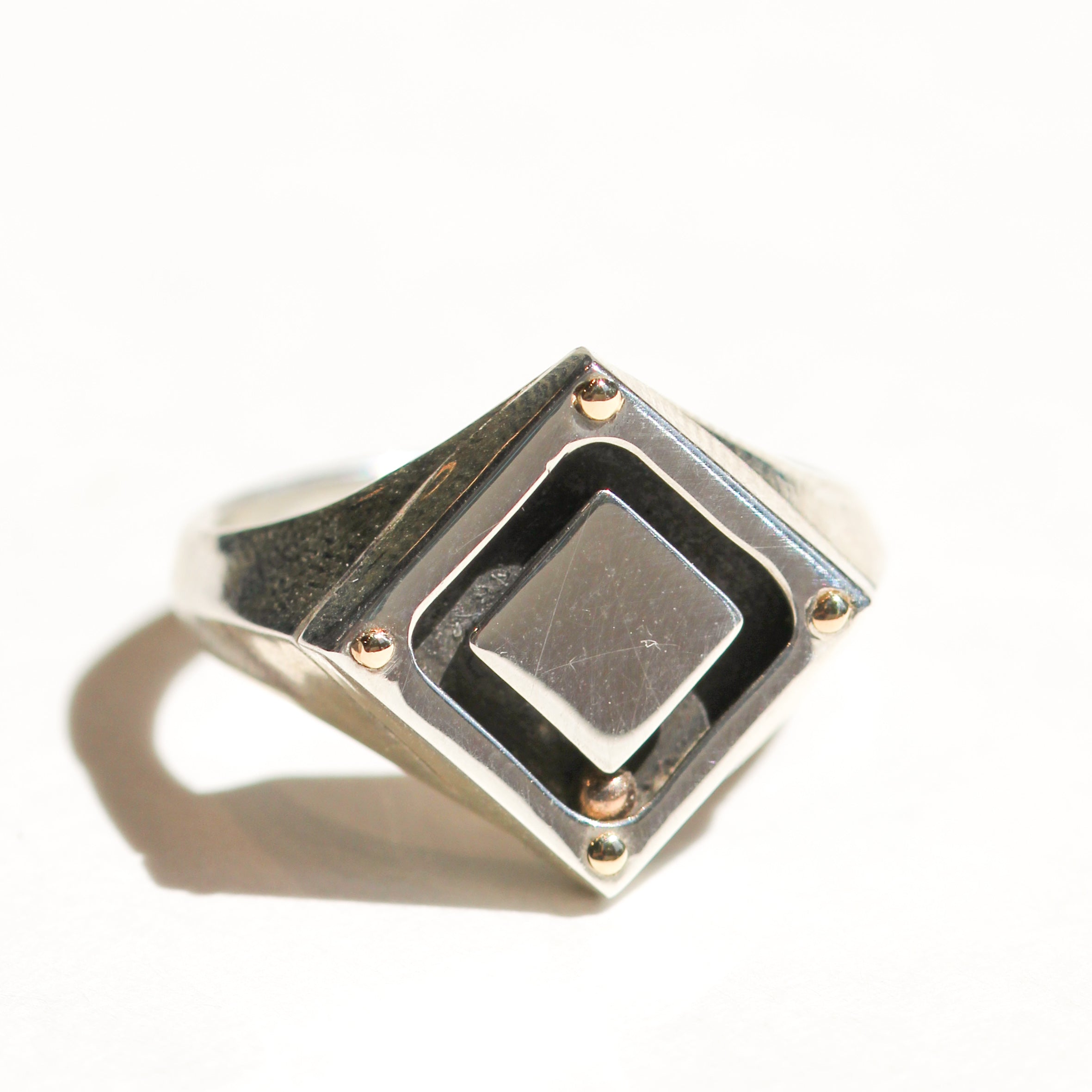 Rhombus Orbit Signet Ring-Emma Brooke
