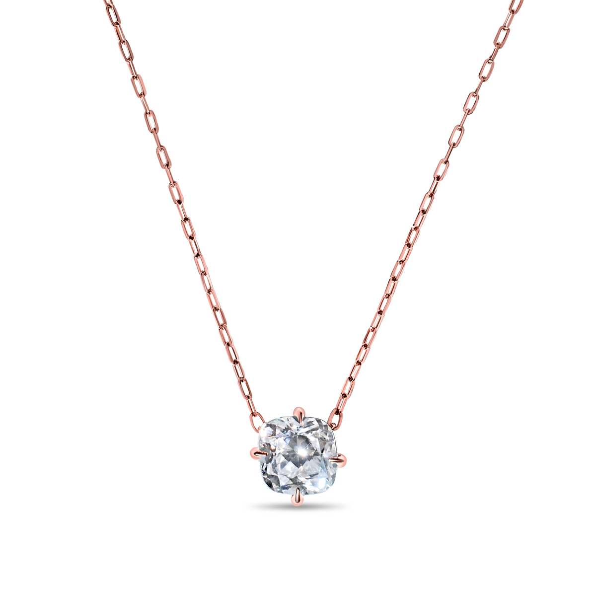Cushion Diamond Pendant Necklace