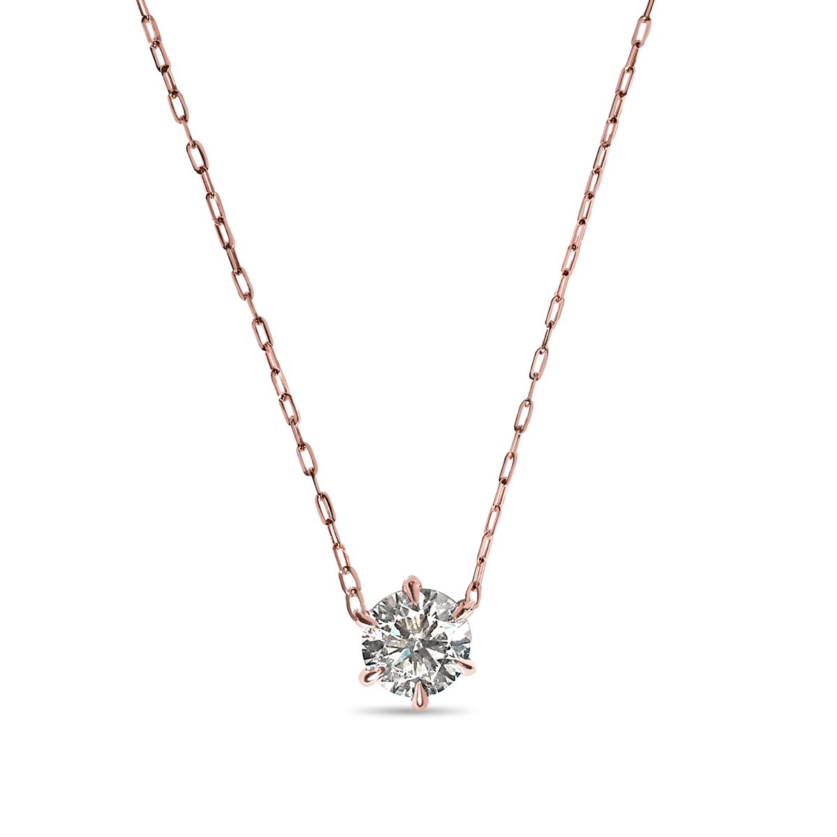 Round Diamond Pendant Necklace