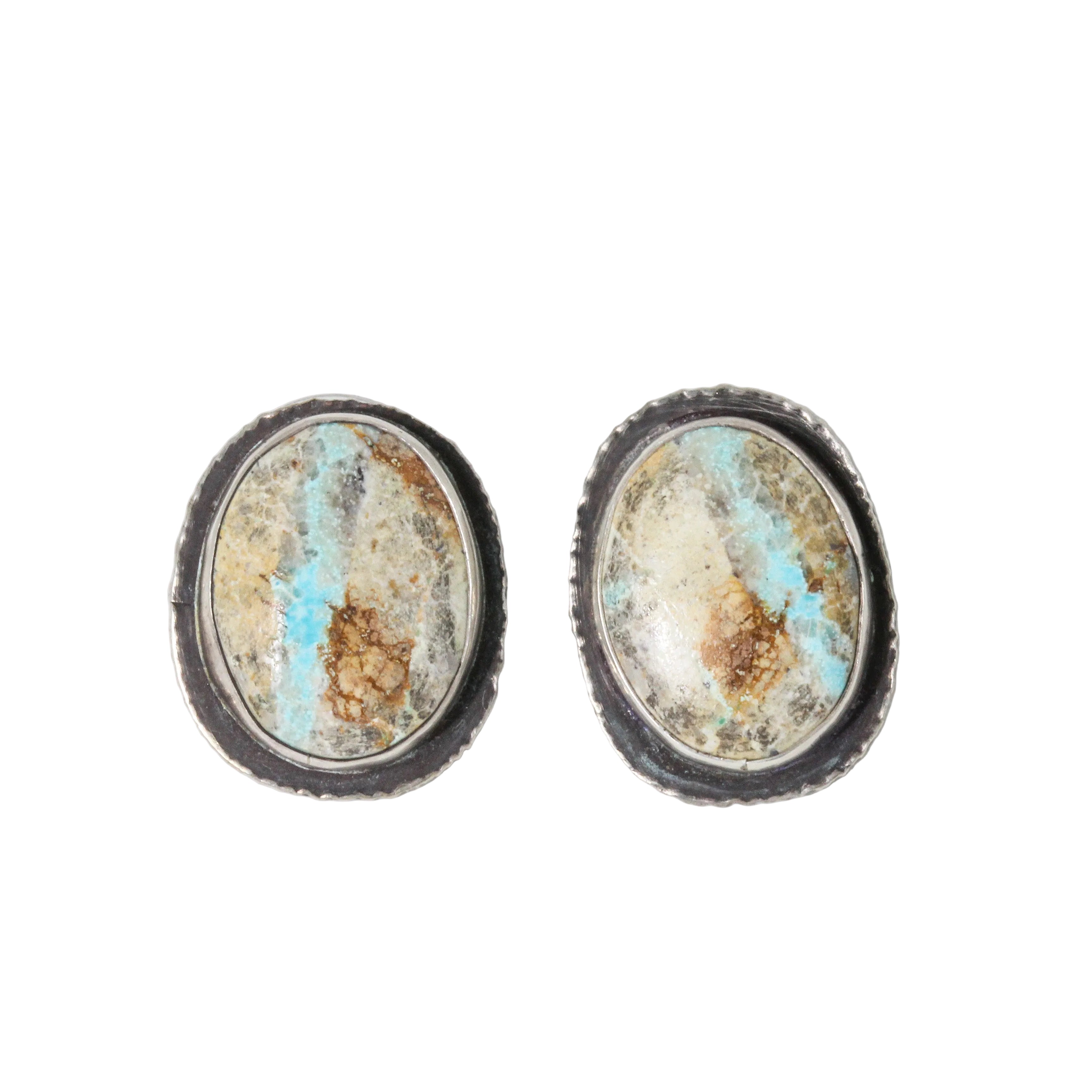 Royston Ribbon Turquoise Large Stud Earrings-Glacier Lily