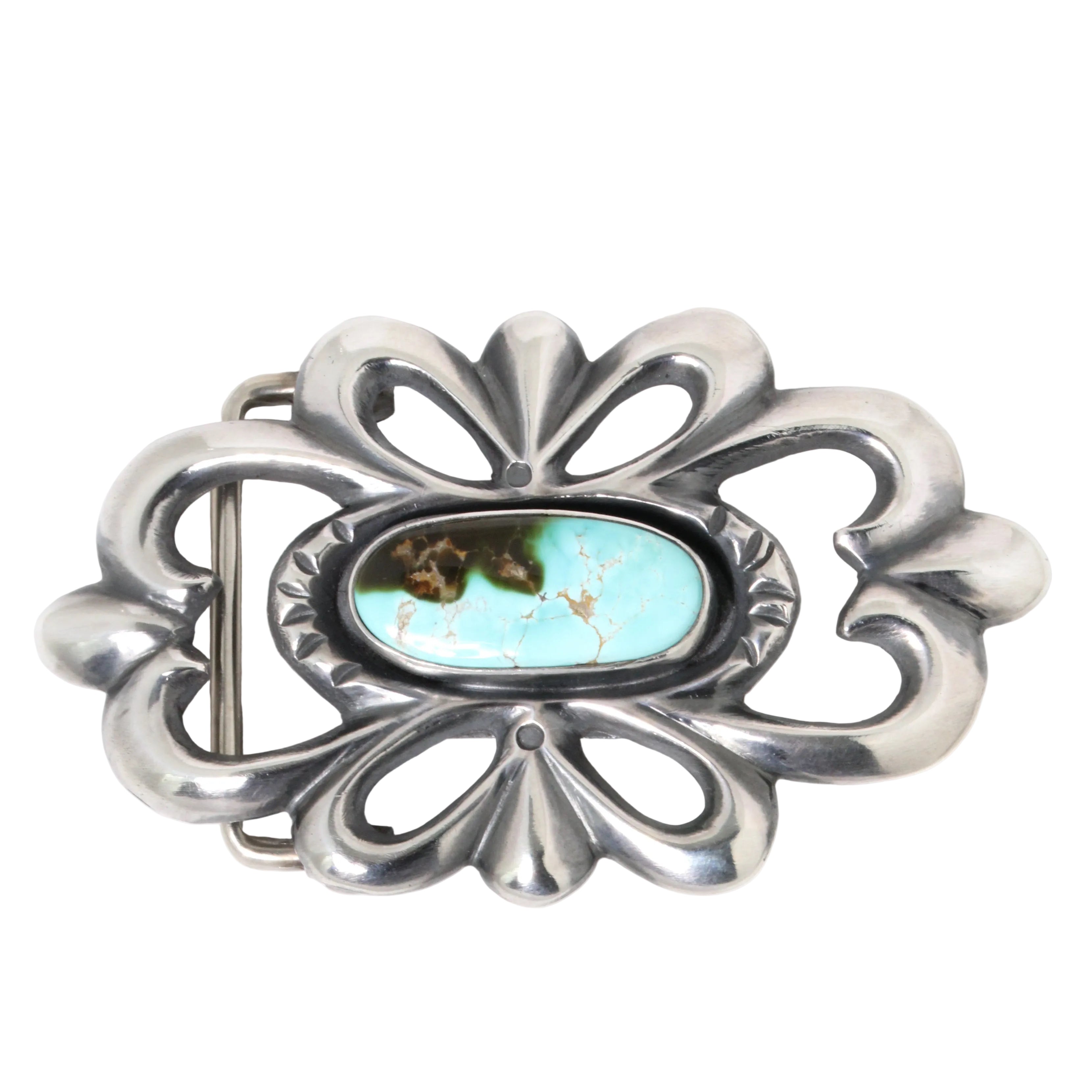 Royston Turquoise Sand Cast Belt Buckle-Southwest