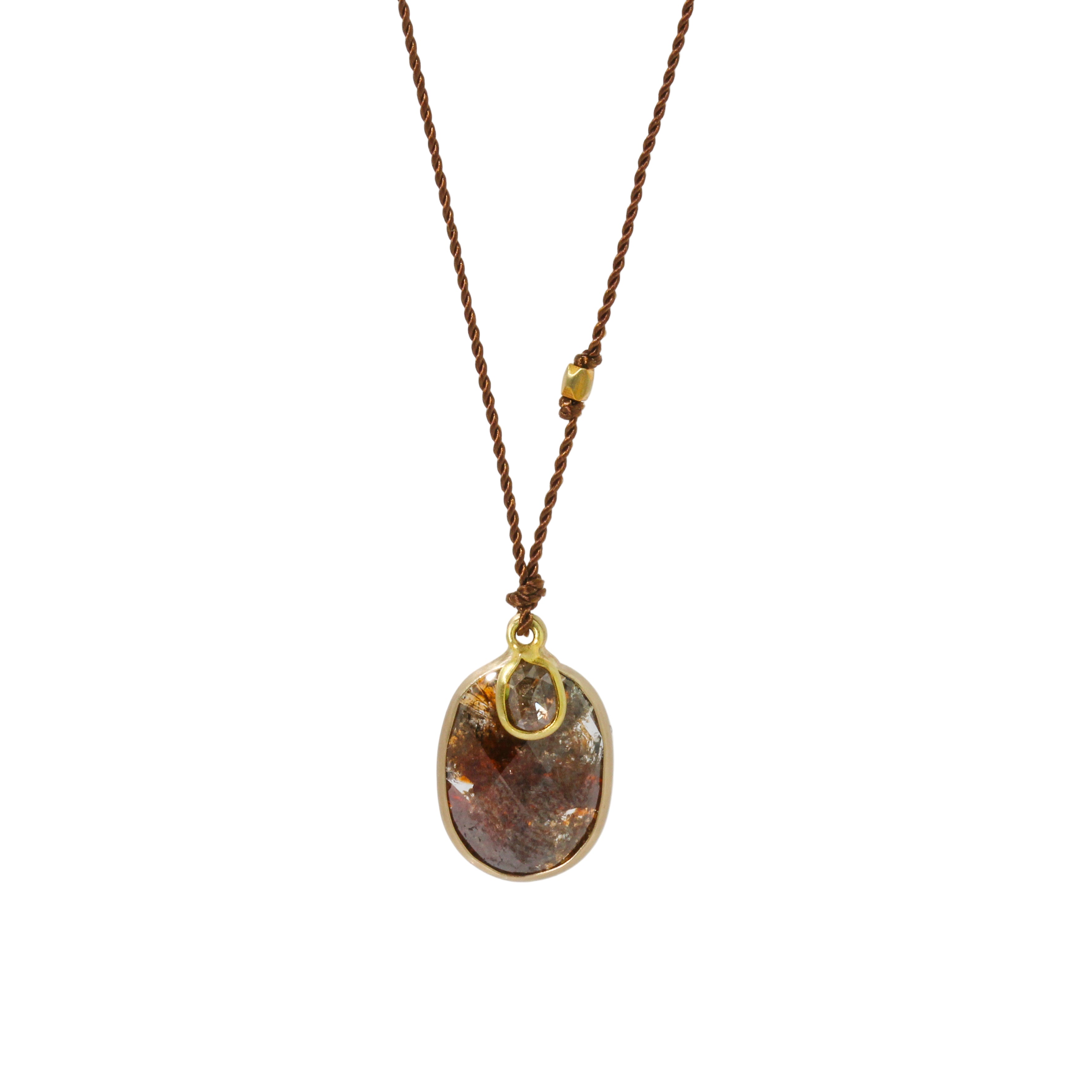 Rustic Red Diamond + Diamond Necklace-Margaret Solow