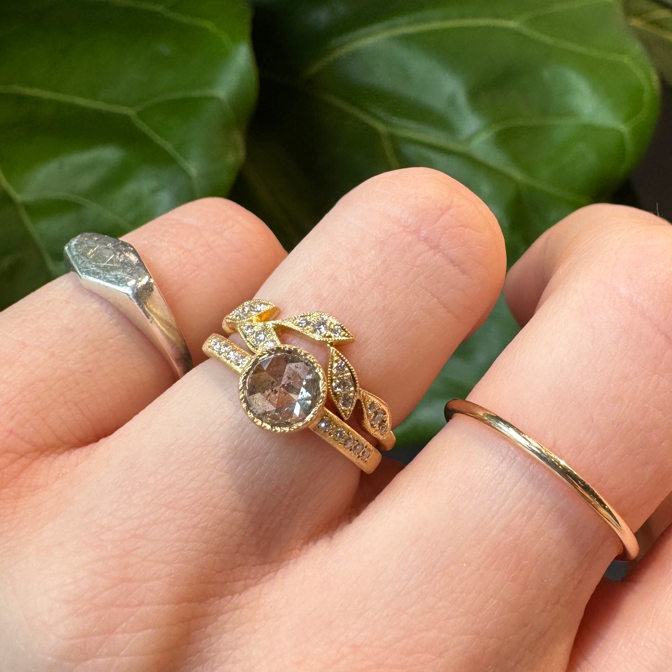 Salt and Pepper .97ct Diamond Ring-Yasuko Azuma