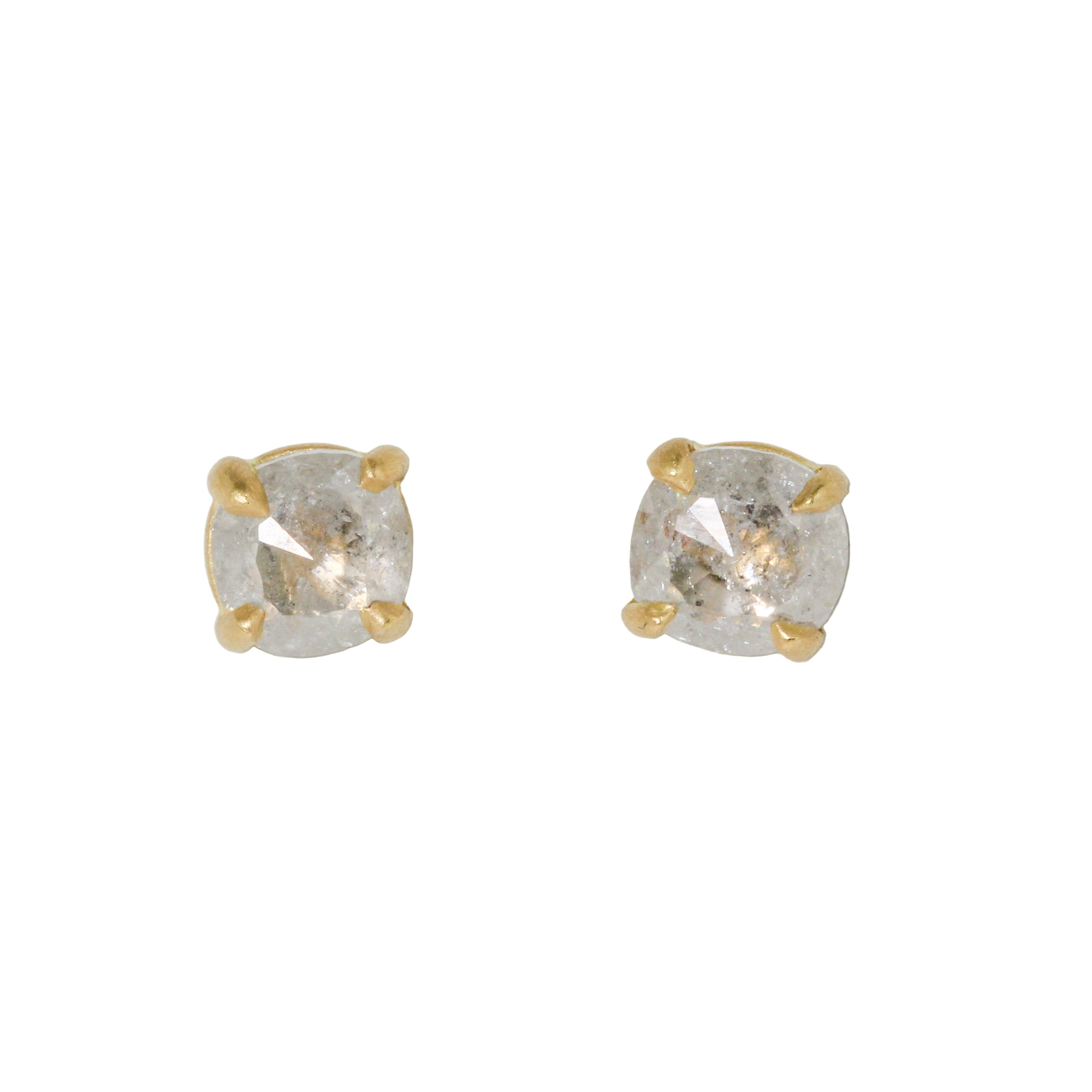 Salt and Pepper Diamond Stud Earrings-Petite Baleine