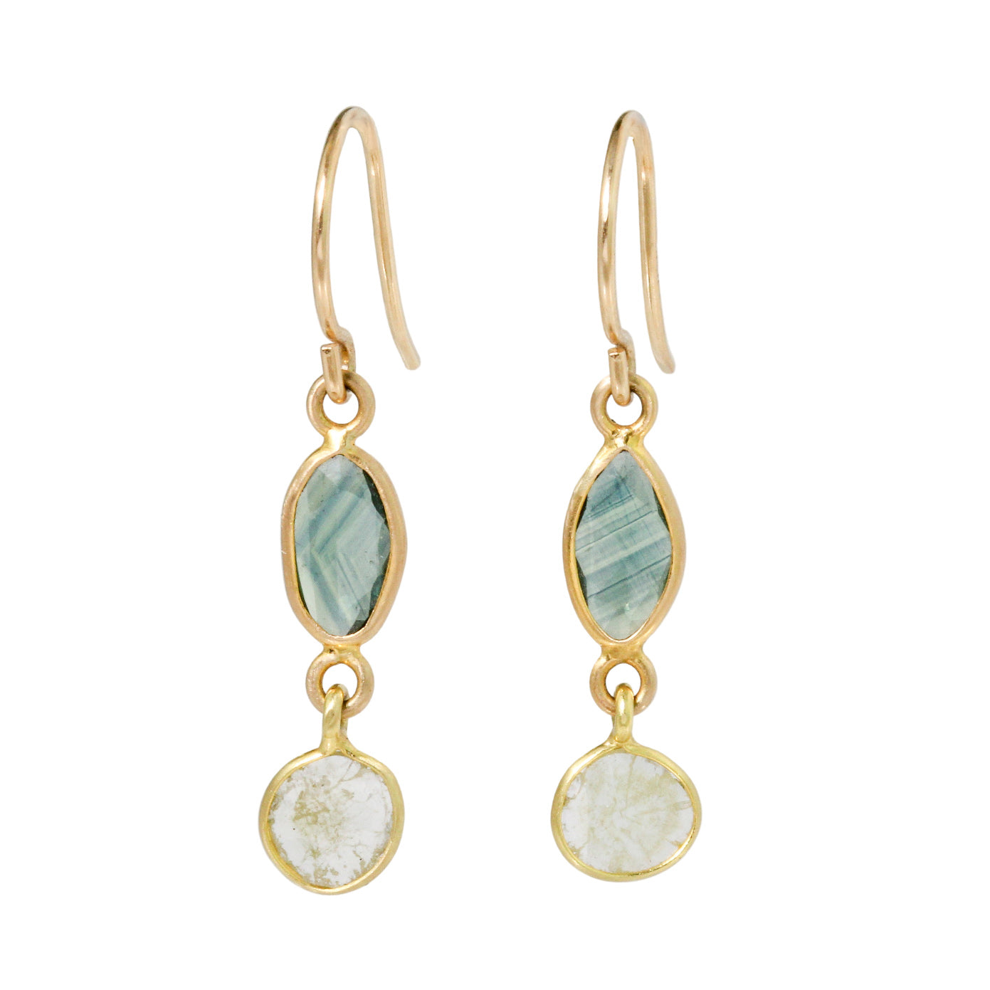 Sapphire Slice + Diamond Slice Earrings-Margaret Solow