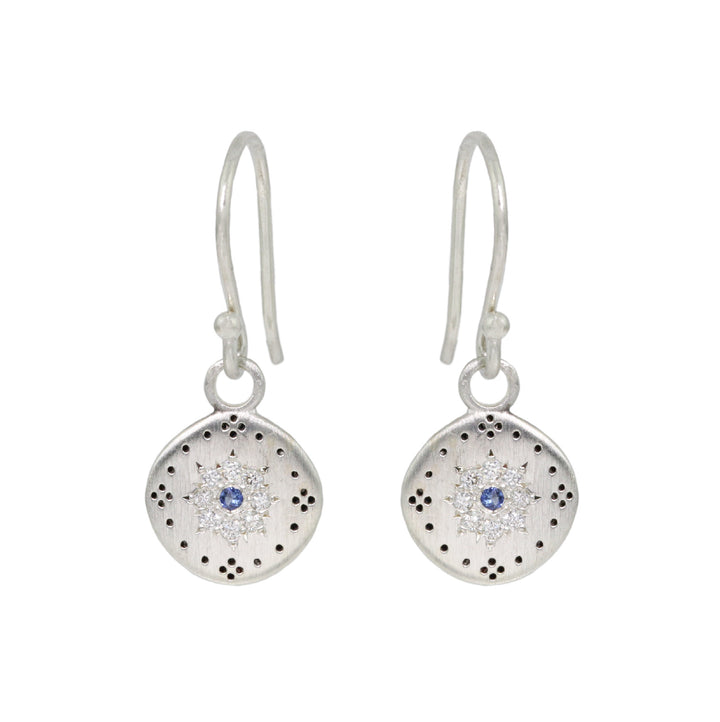 Diamond & Sapphire Cluster Earrings