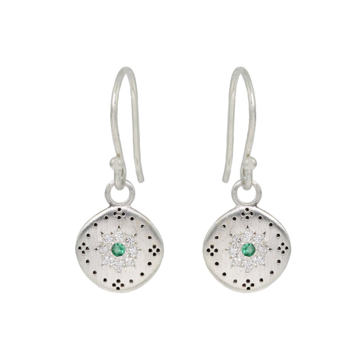 Diamond & Emerald Cluster Earrings