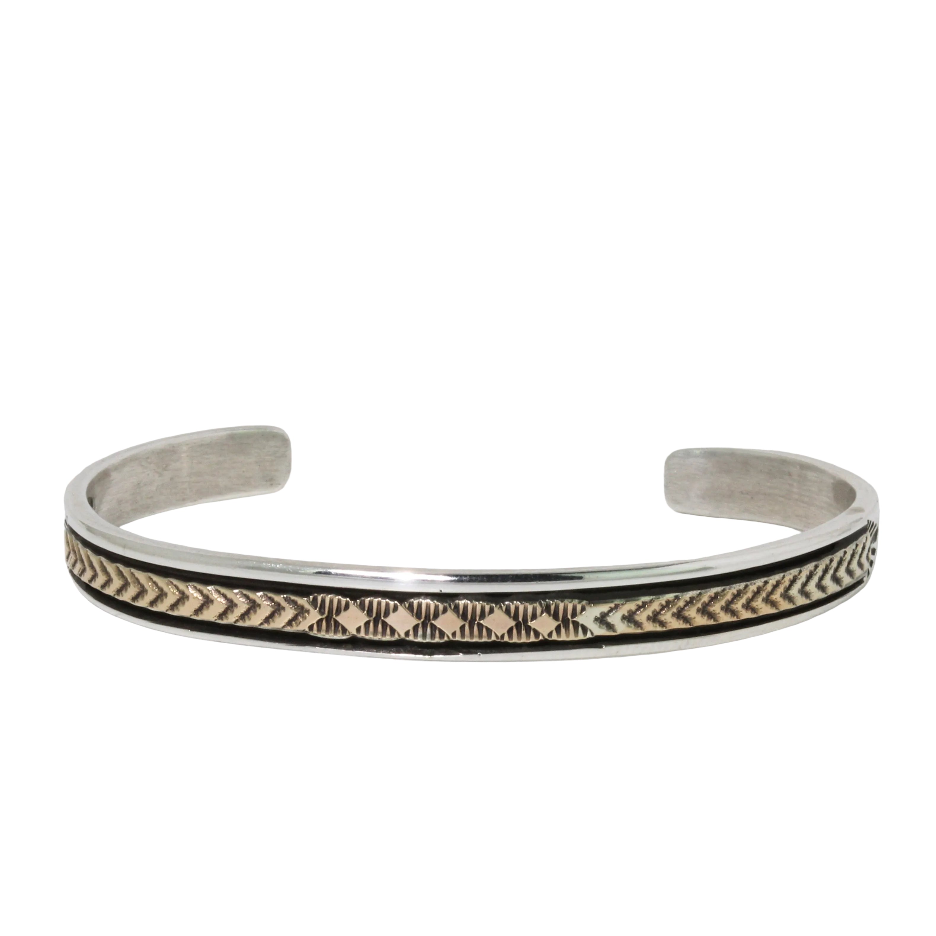 Silver and 14k cuff Bracelet by Bruce Morgan-Southwest
