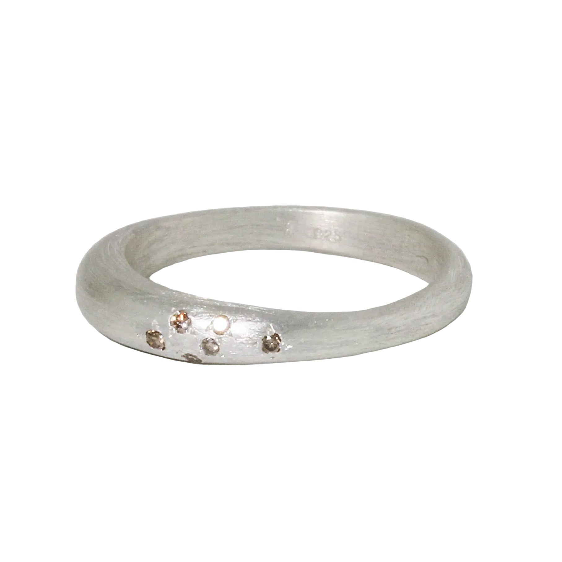 Silver Dome Side Sparkle Ring-Yasuko Azuma