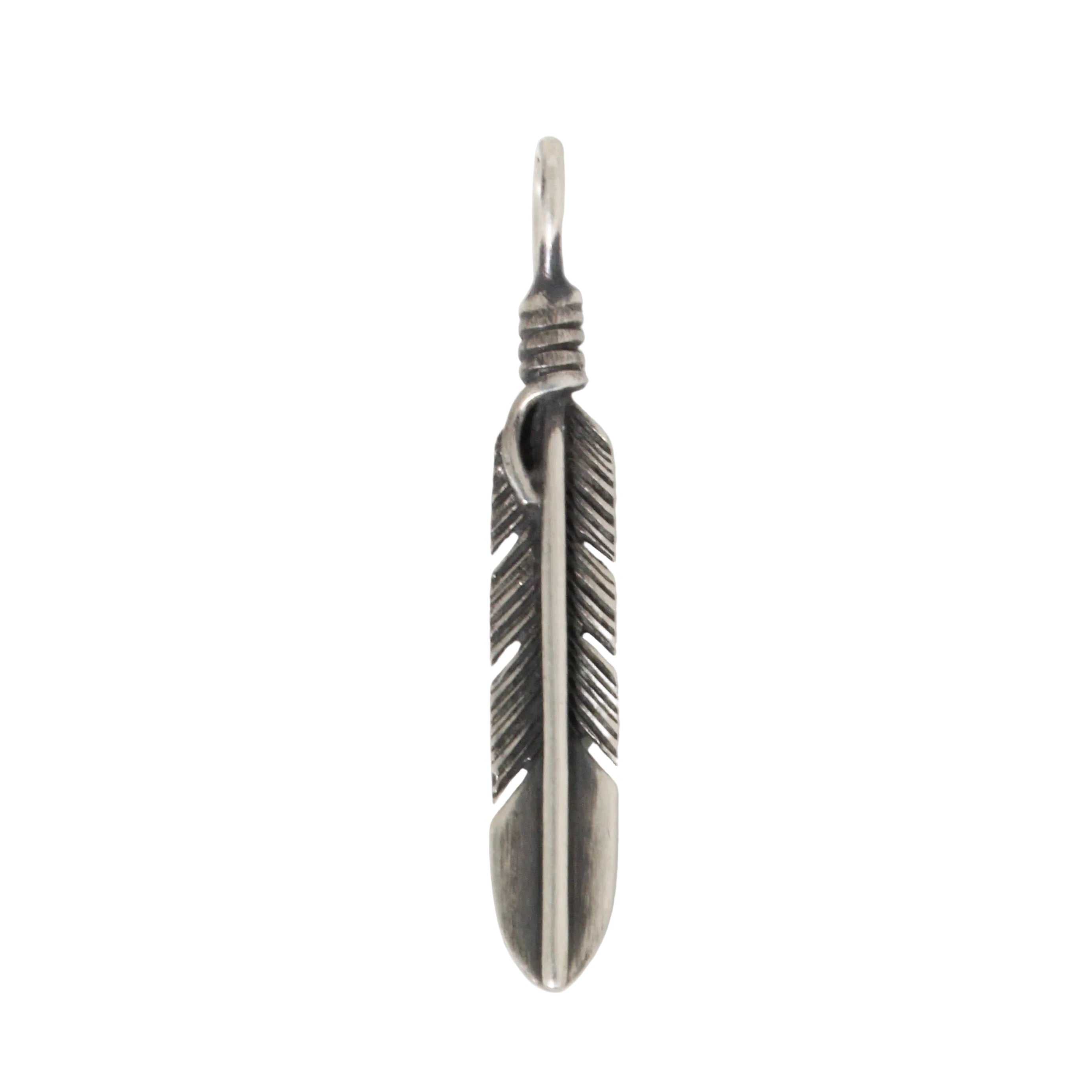Skinny Small Feather Pendant-Southwest