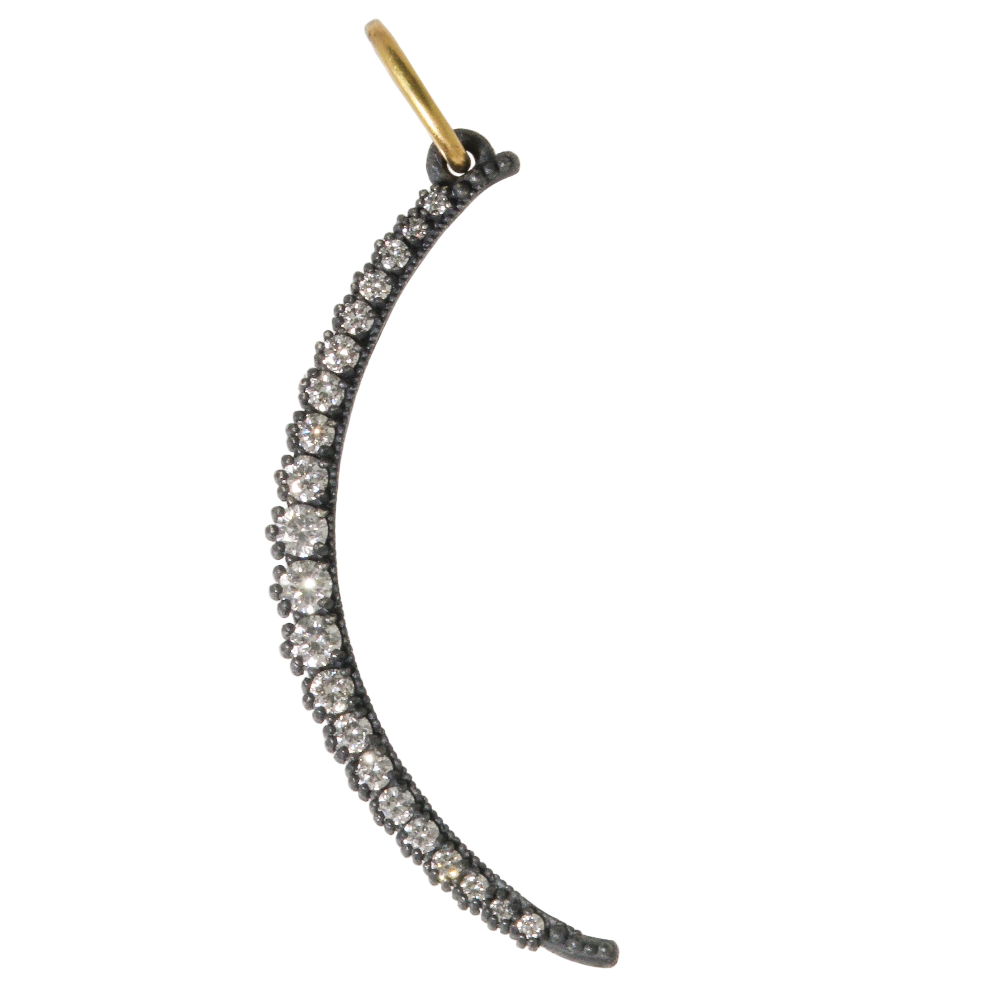 Slim Diamond Moon Charm-Erica Molinari
