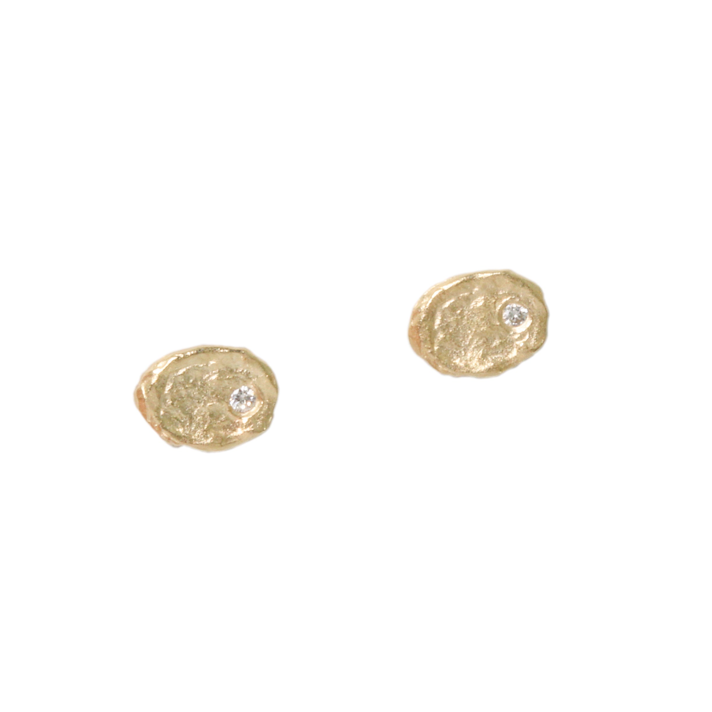 Small Golden Flake Stud Earrings-Victoria Cunningham