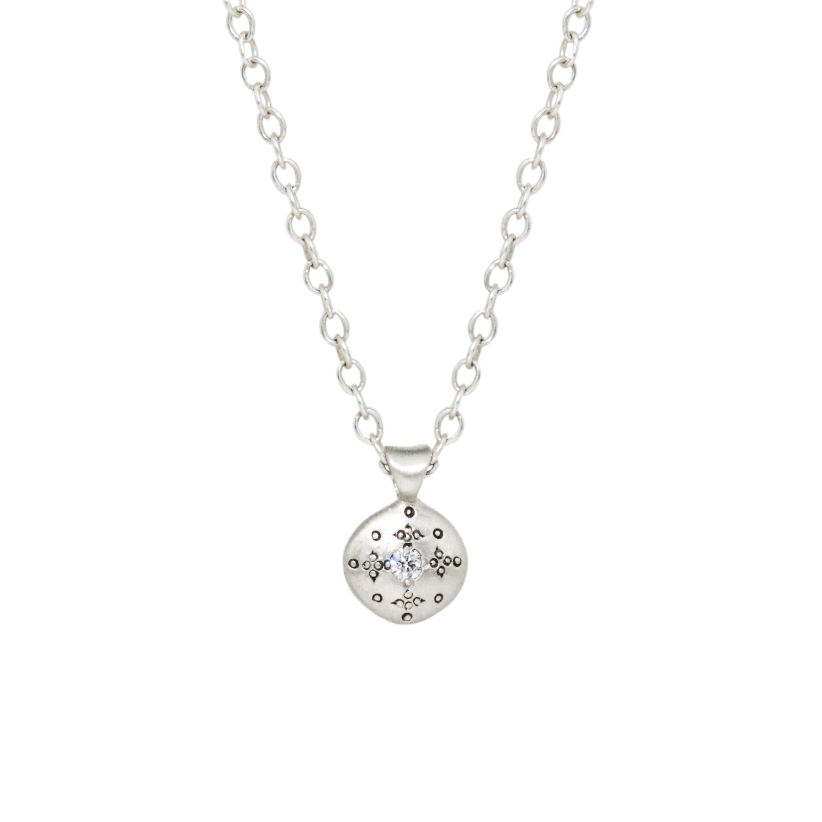 Small Silver Lights Diamond Necklace-Adel Chefridi