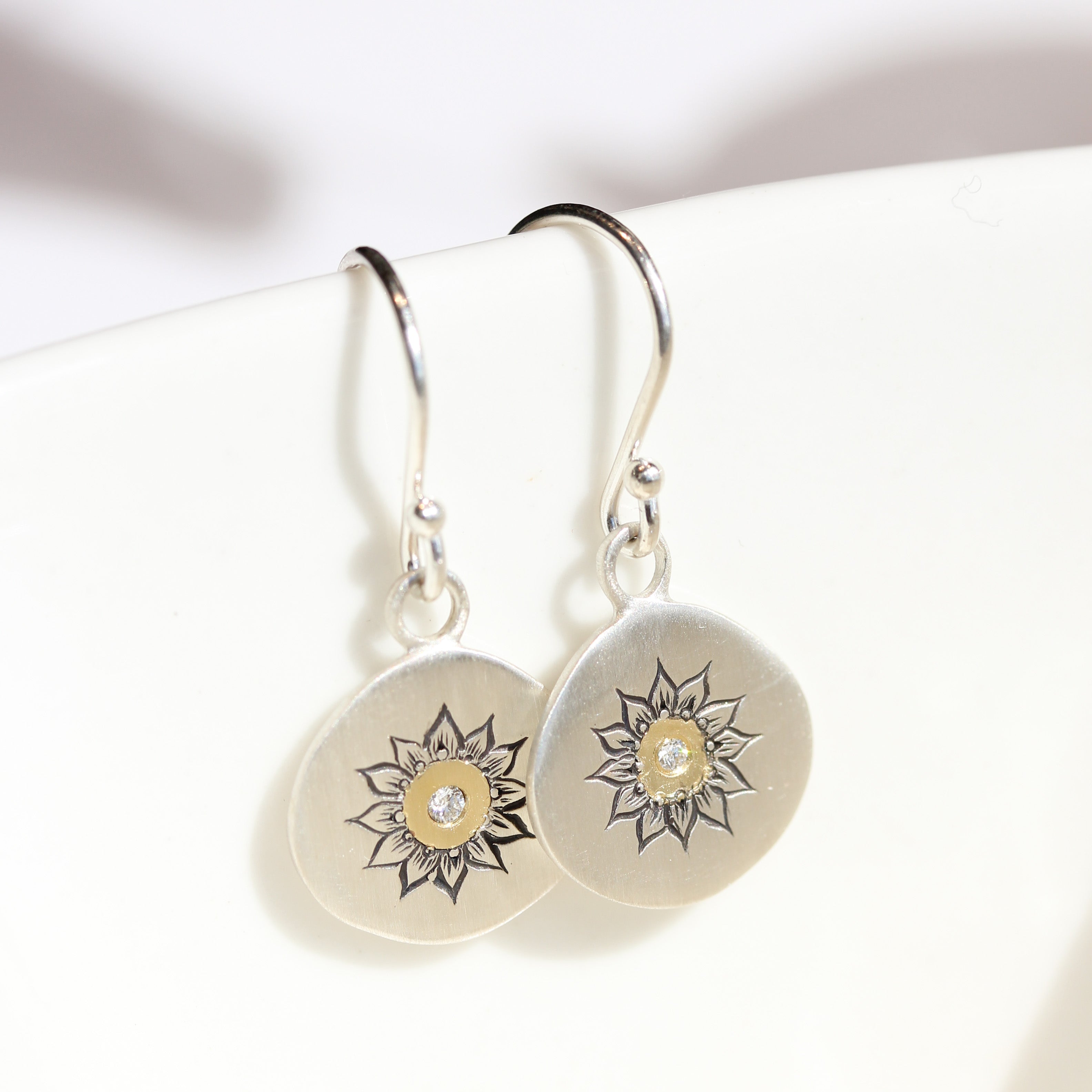 Soleil Diamond Charm Earrings-Adel Chefridi