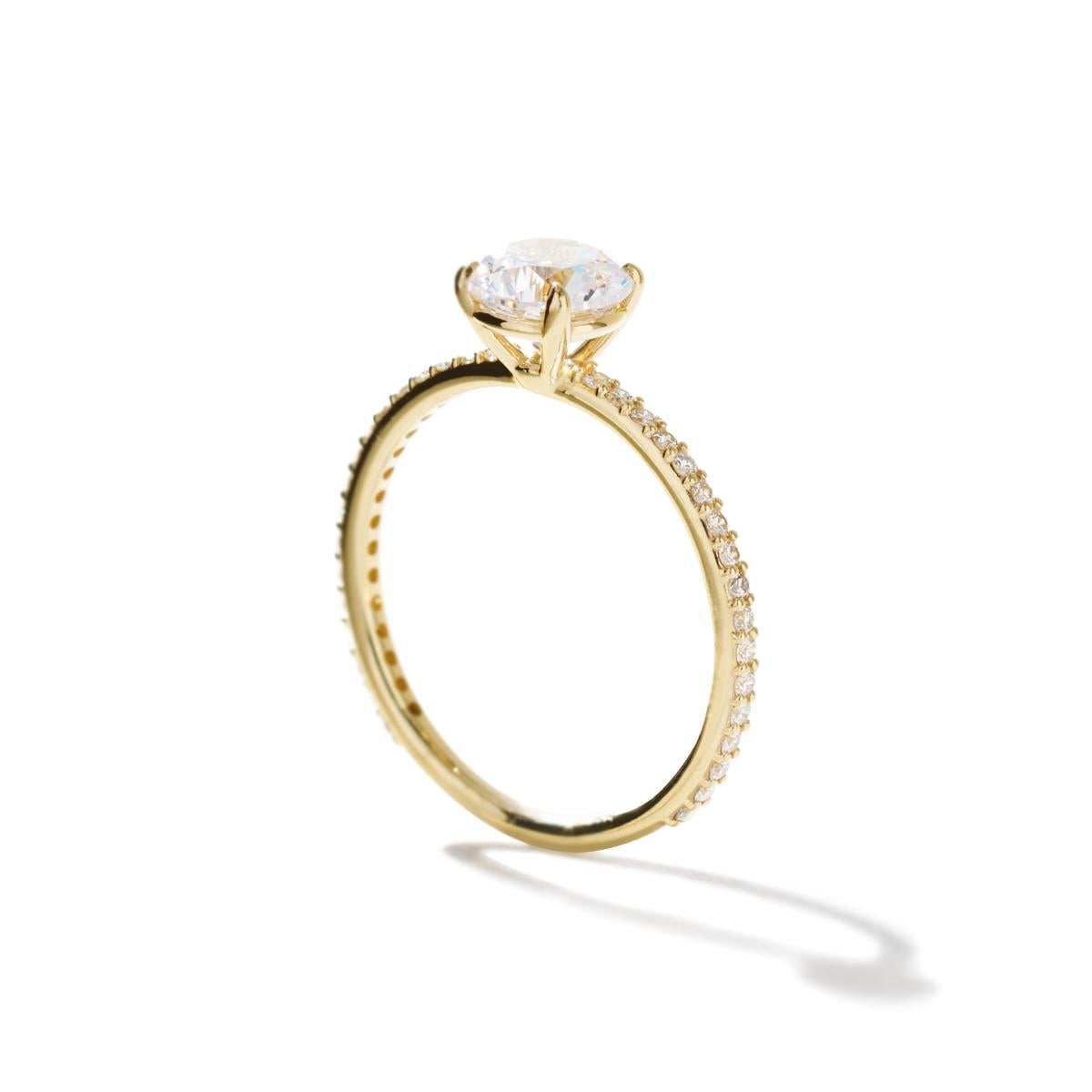 Solitaire Pave Engagement Ring-Unbridaled Collective