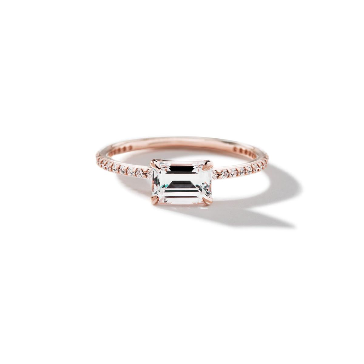 18K Rose Gold Emerald