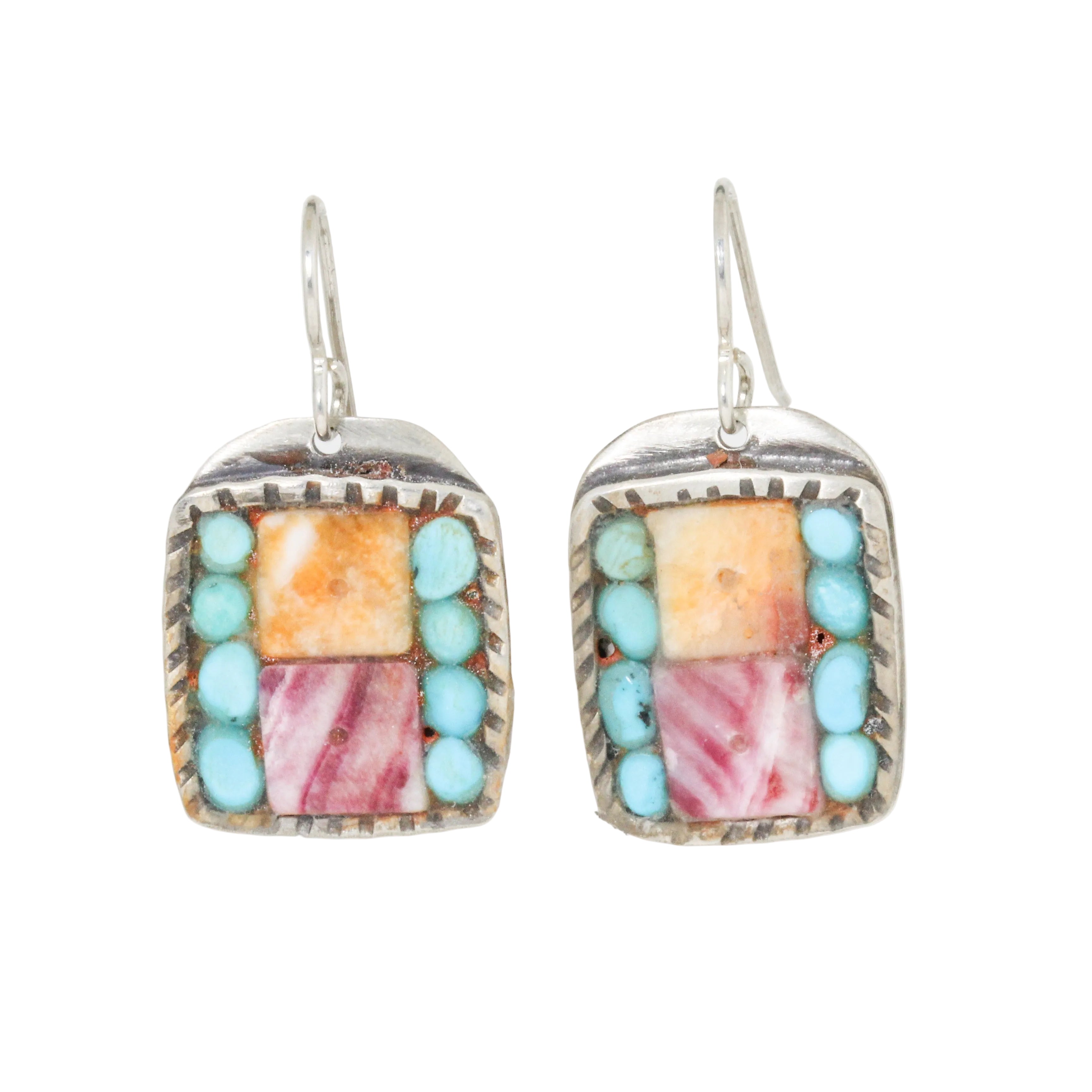 Spiney Oyster Shell + Turquoise Earrings by Charlie Favour-Southwest