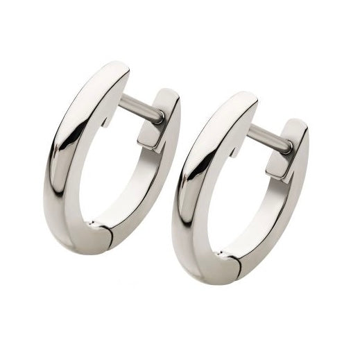 Stainless Steel Rounded Huggie Hoops-Chemistry Jewelry
