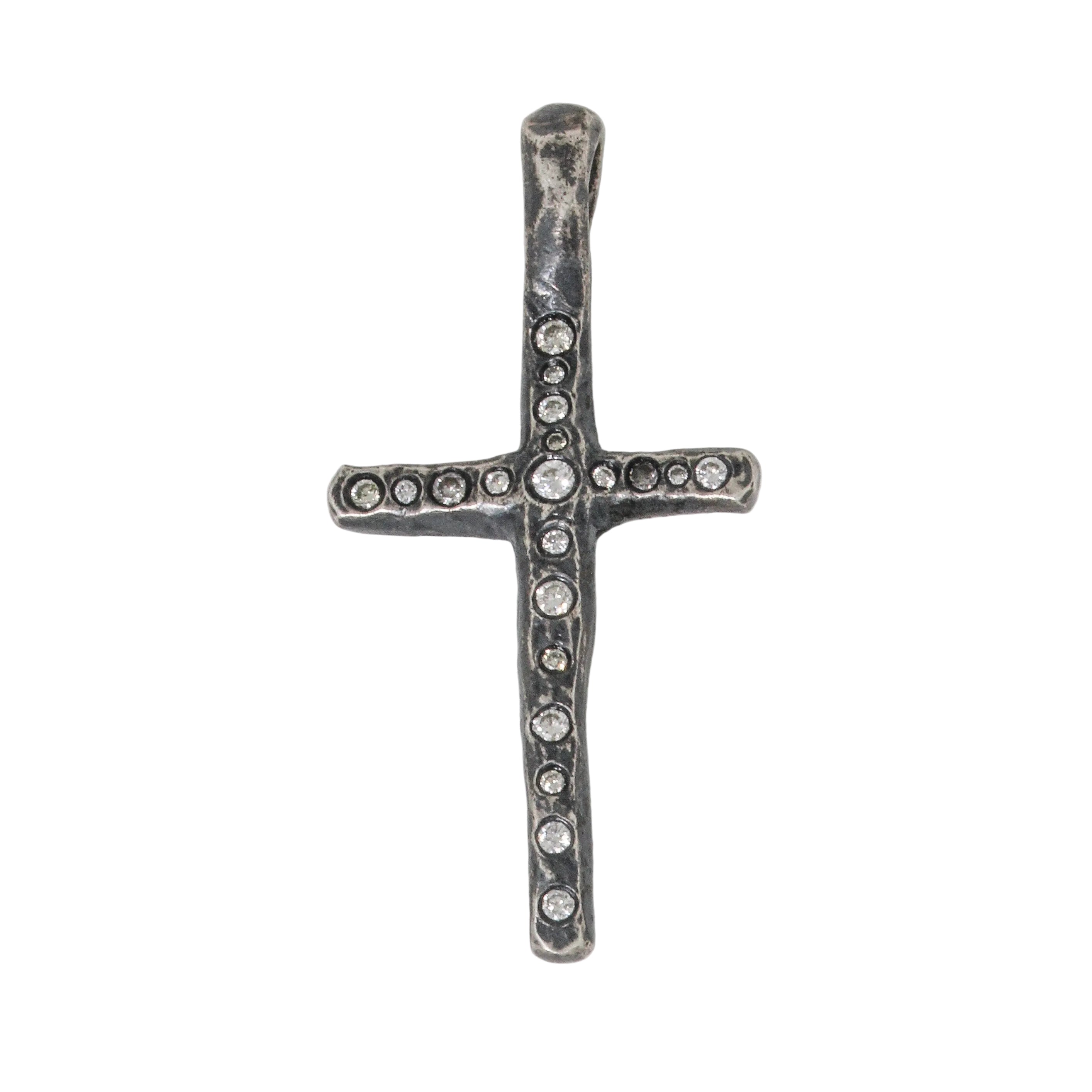 Sterling Diamond Cross Charm-Erica Molinari