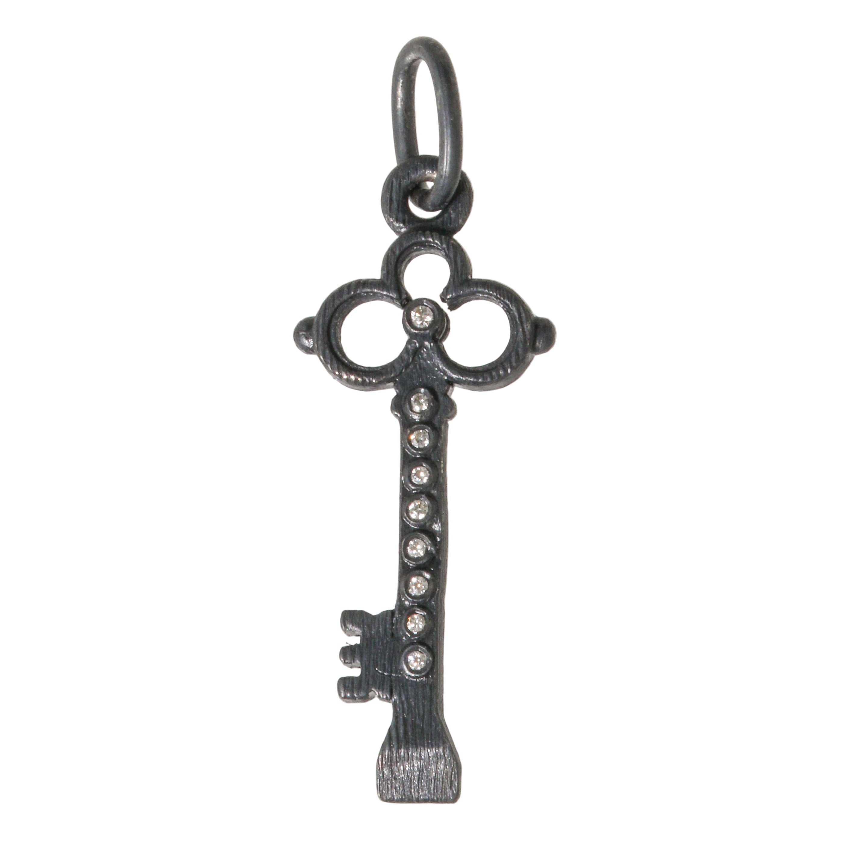 Sterling Diamond Skeleton Key Charm-Erica Molinari