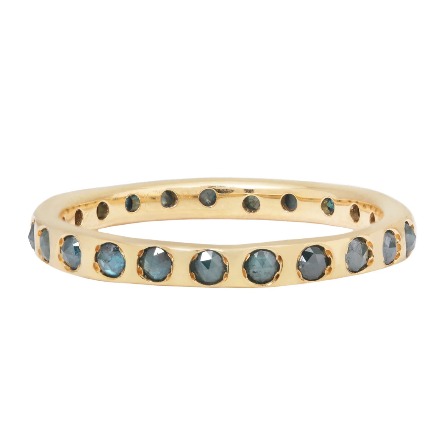 Teal-Green Diamond Eternity Band-Lauren Wolf