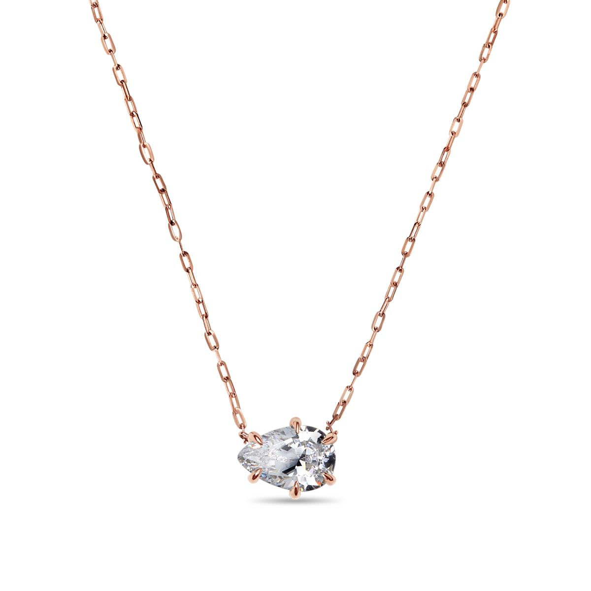 Teardrop Diamond Pendant Necklace-Unbridaled Collective