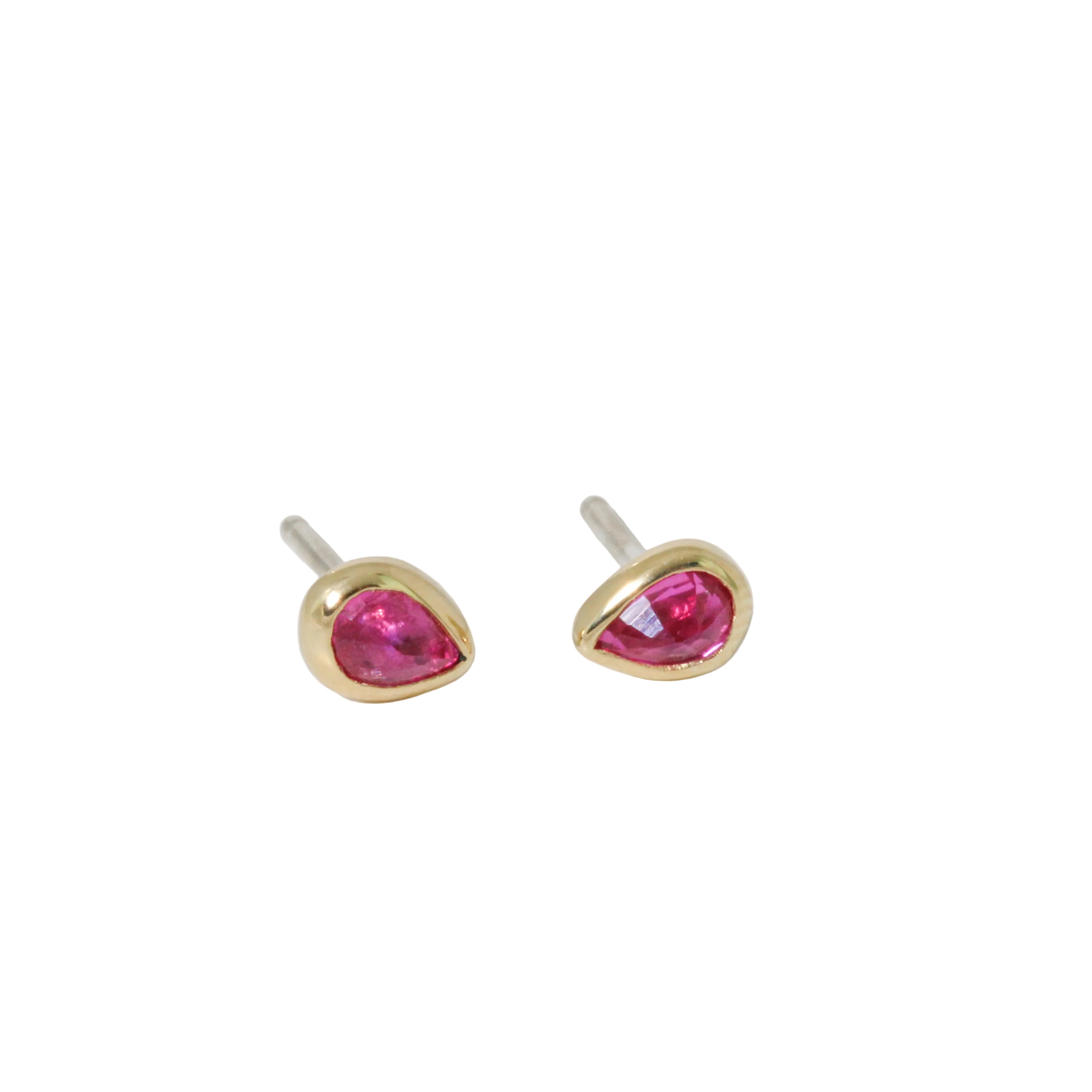 Teardrop Ruby Sister Stud Earrings-Sara Thompson