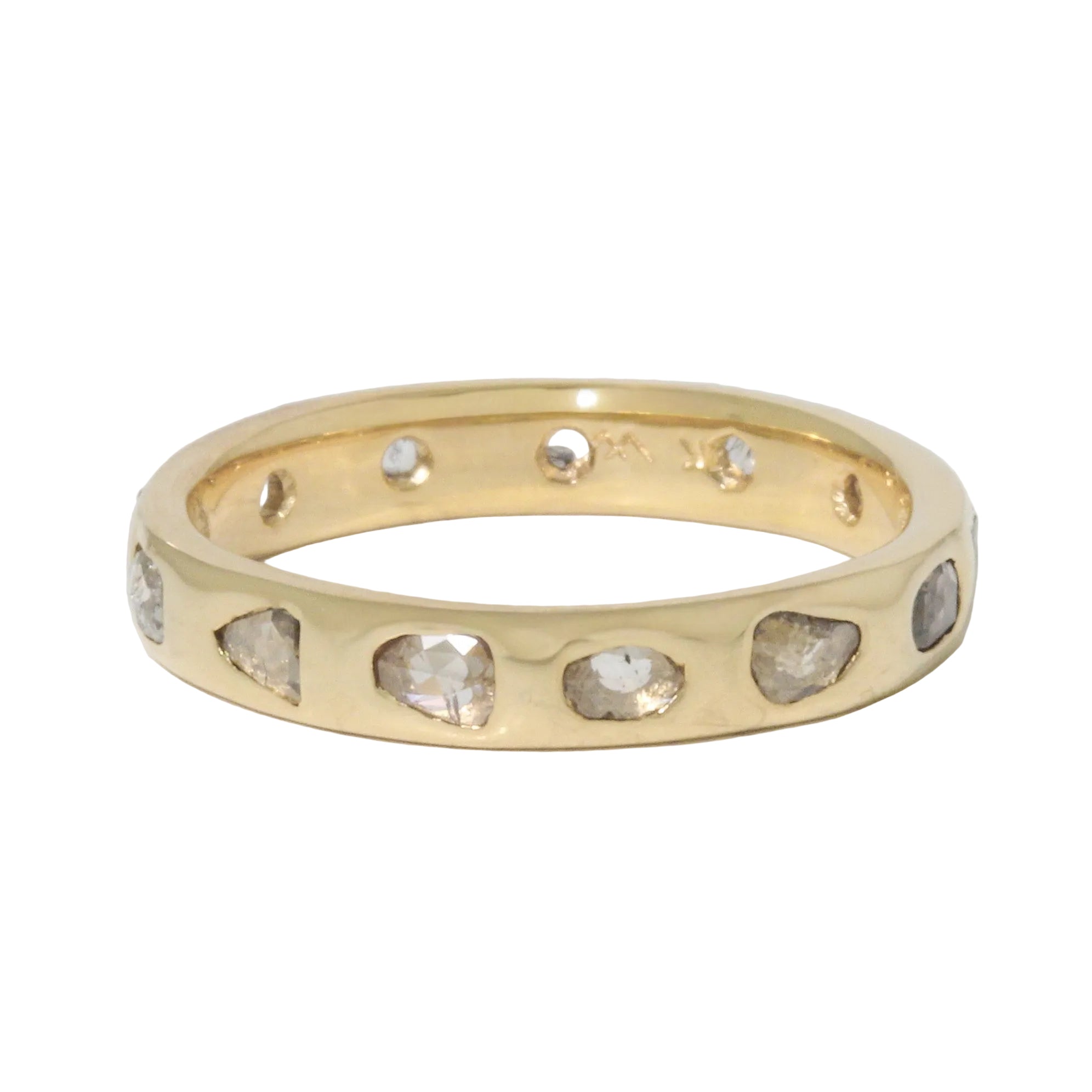 Thin Brown Rose Cut Diamond Free Form Eternity Band-Lauren Wolf