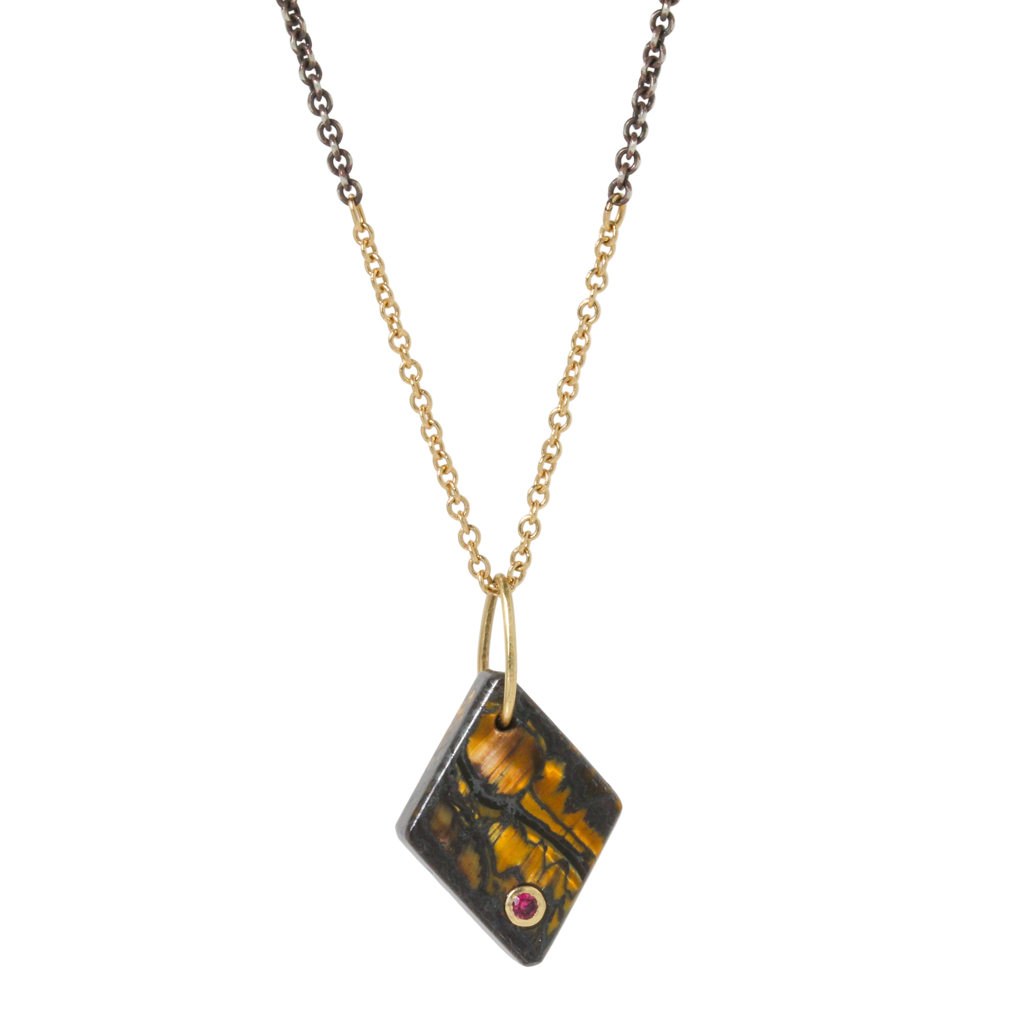 Tiger's Eye & Ruby Necklace-Karin Luvaas