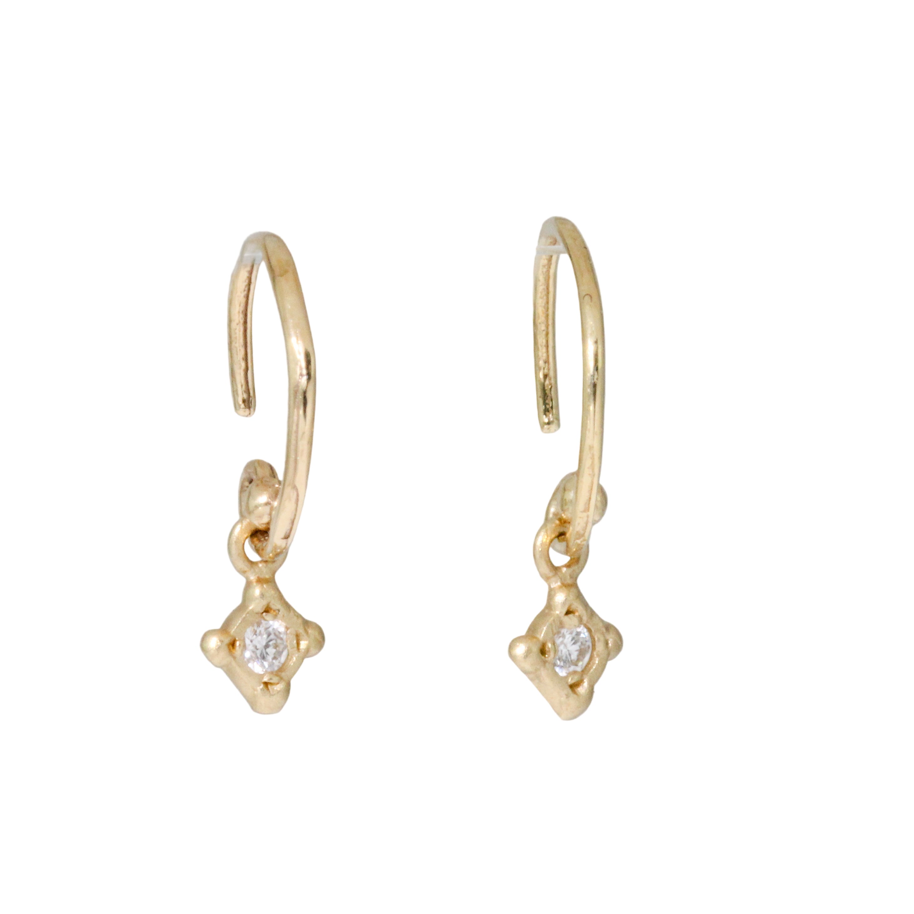Tiny Drop Diamond Earrings-Victoria Cunningham