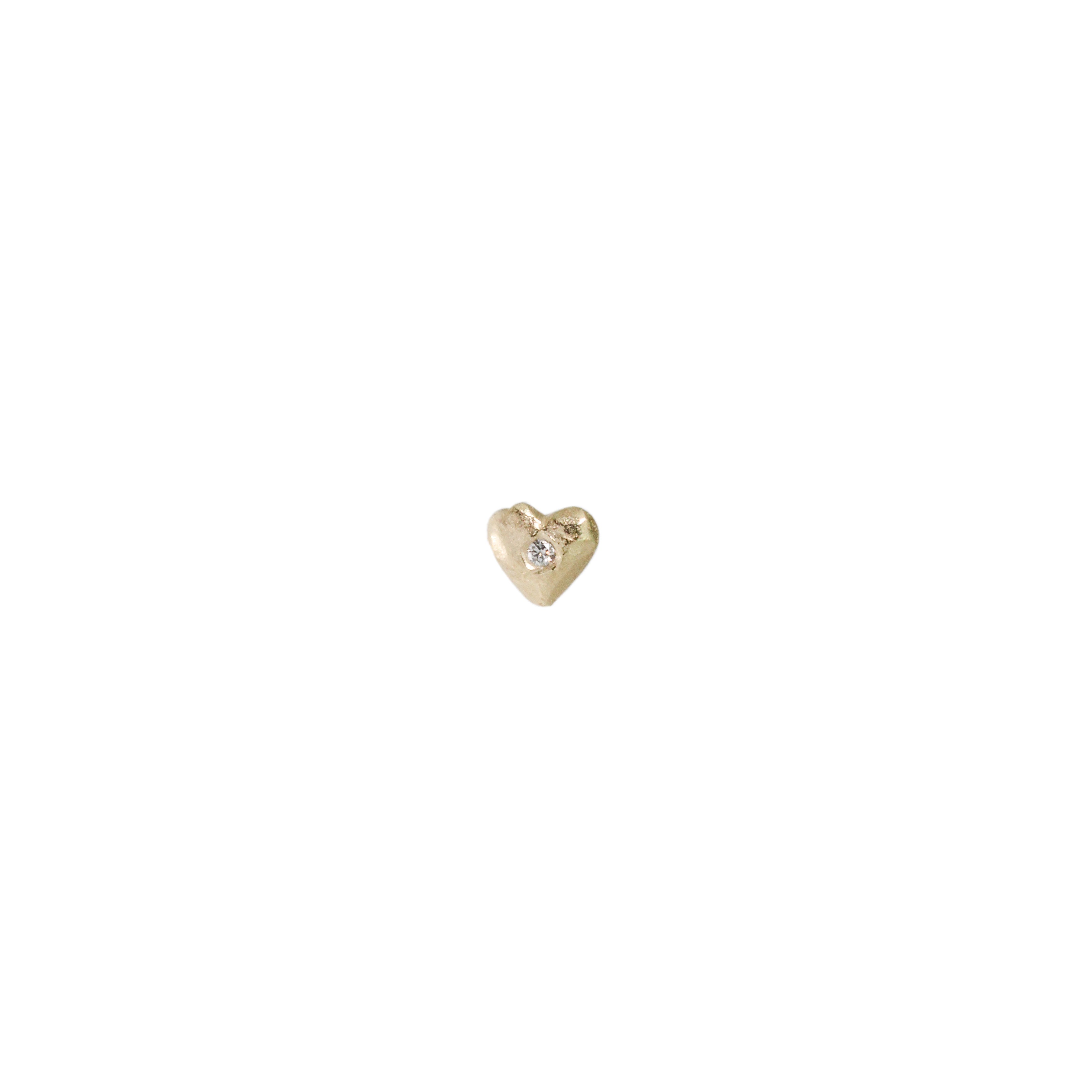 Tiny Heart with Diamond Stud Earring-Victoria Cunningham