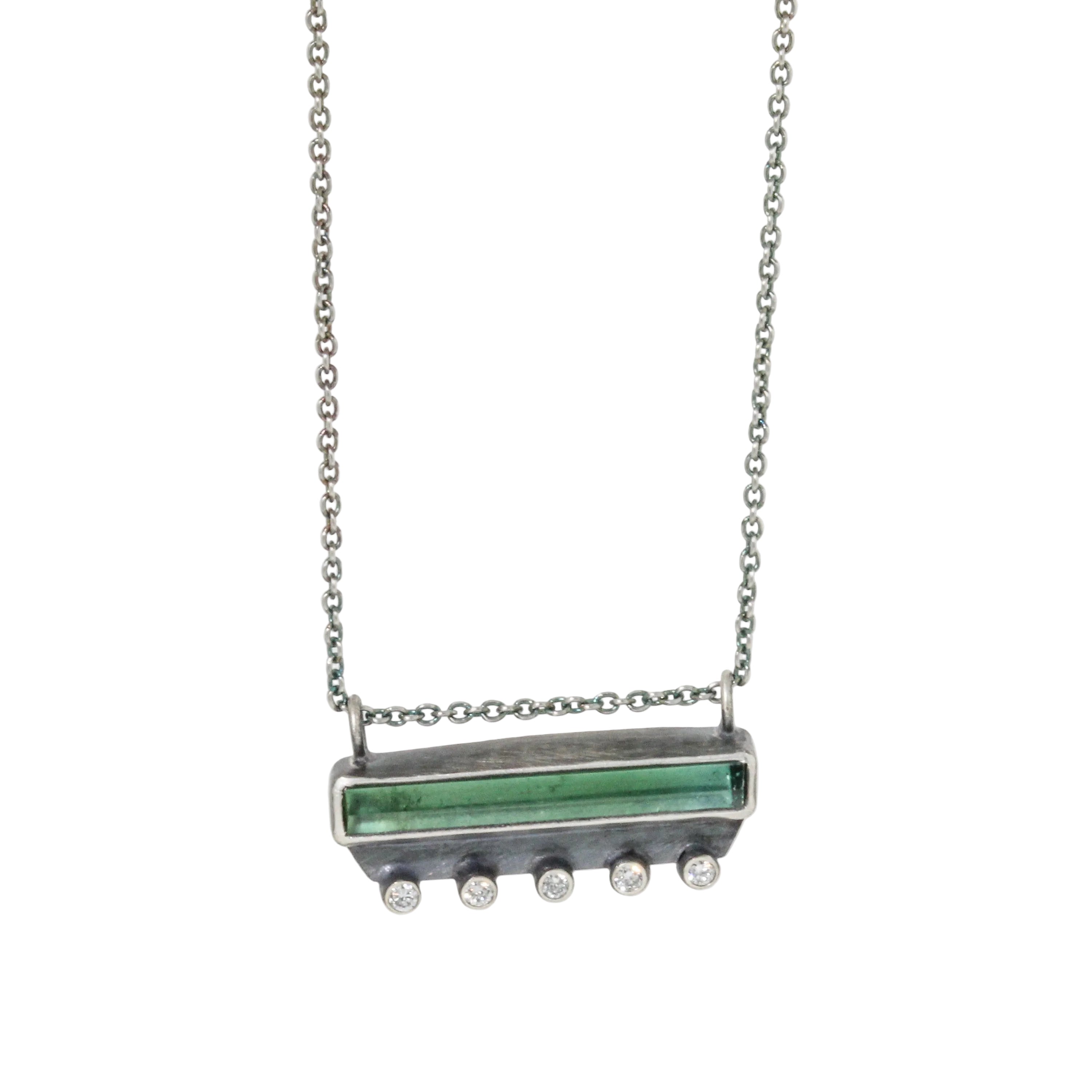 Tourmaline & Diamond Bar Necklace-Austin Titus