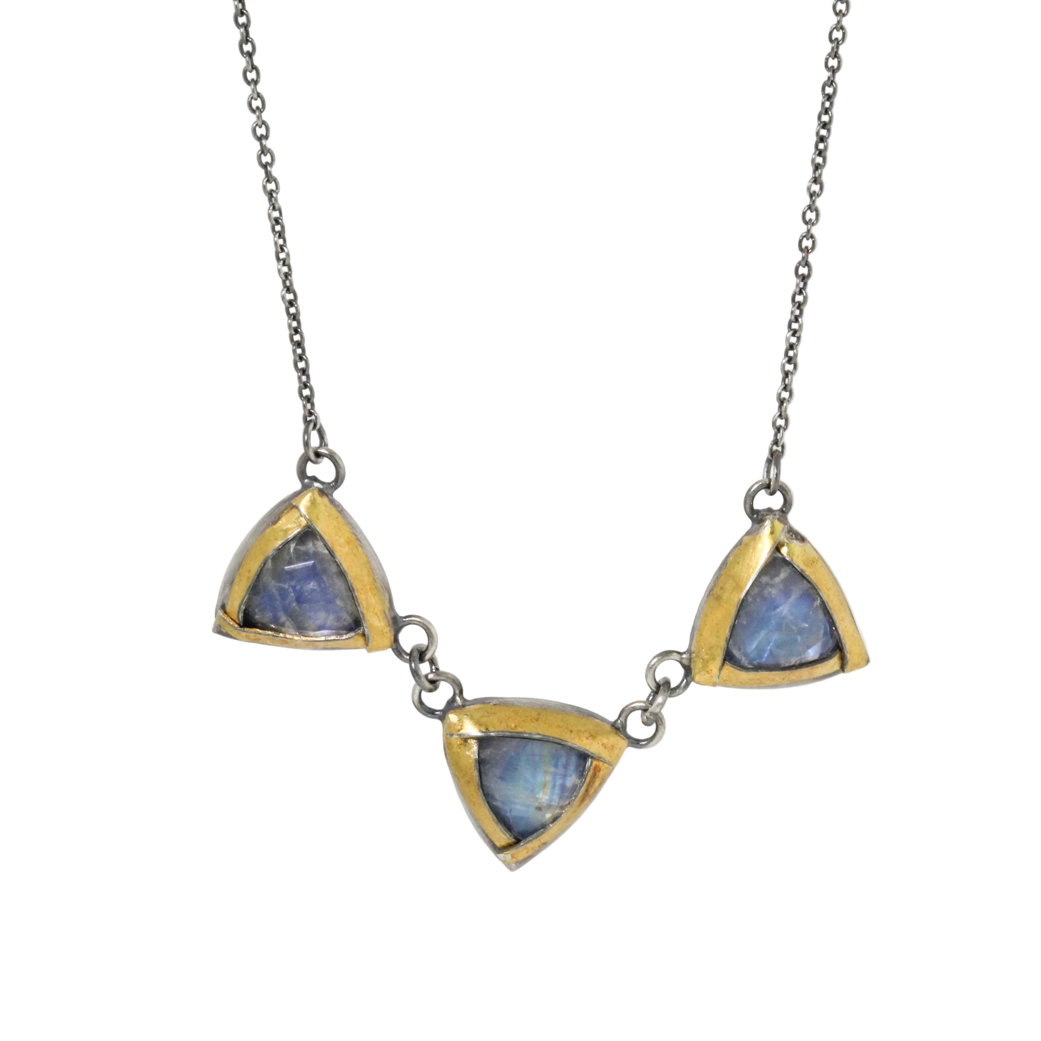 Triple Moonstone Tri-Fold Necklace-Austin Titus