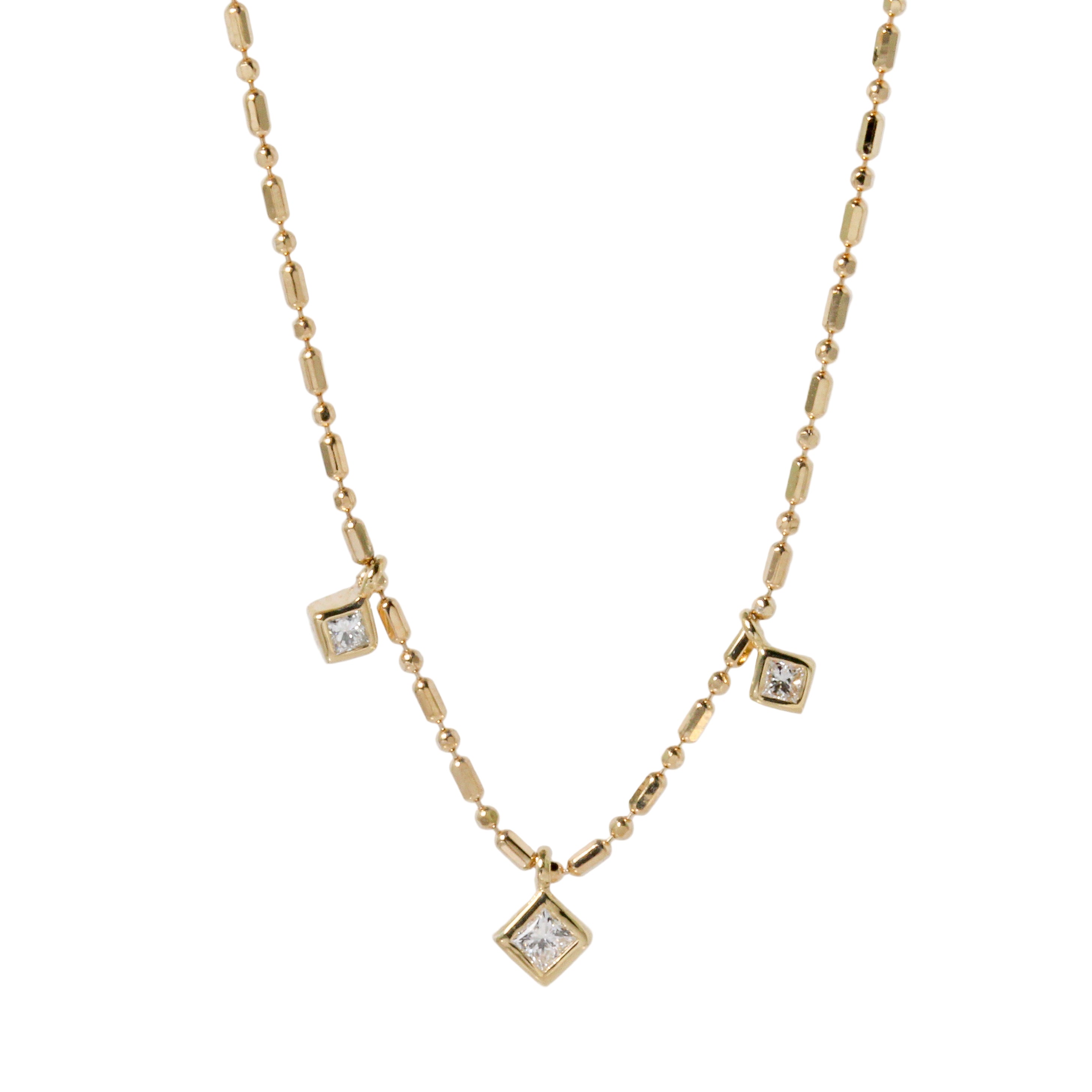 Triple Princess Diamond Drop Necklace-Zoë Chicco