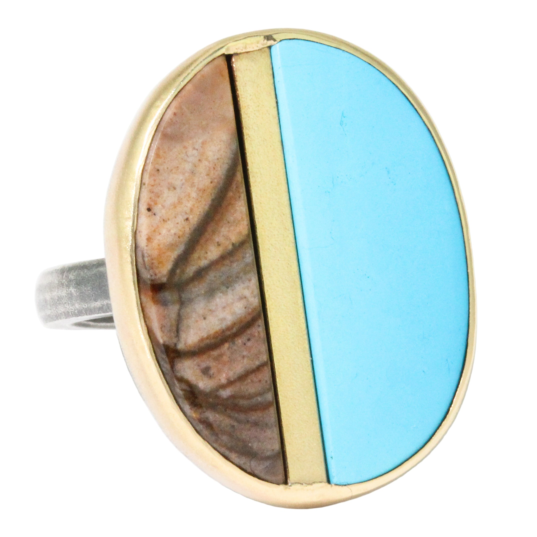 Turquoise + Biggs Jasper Inlay Ring-Karin Luvaas