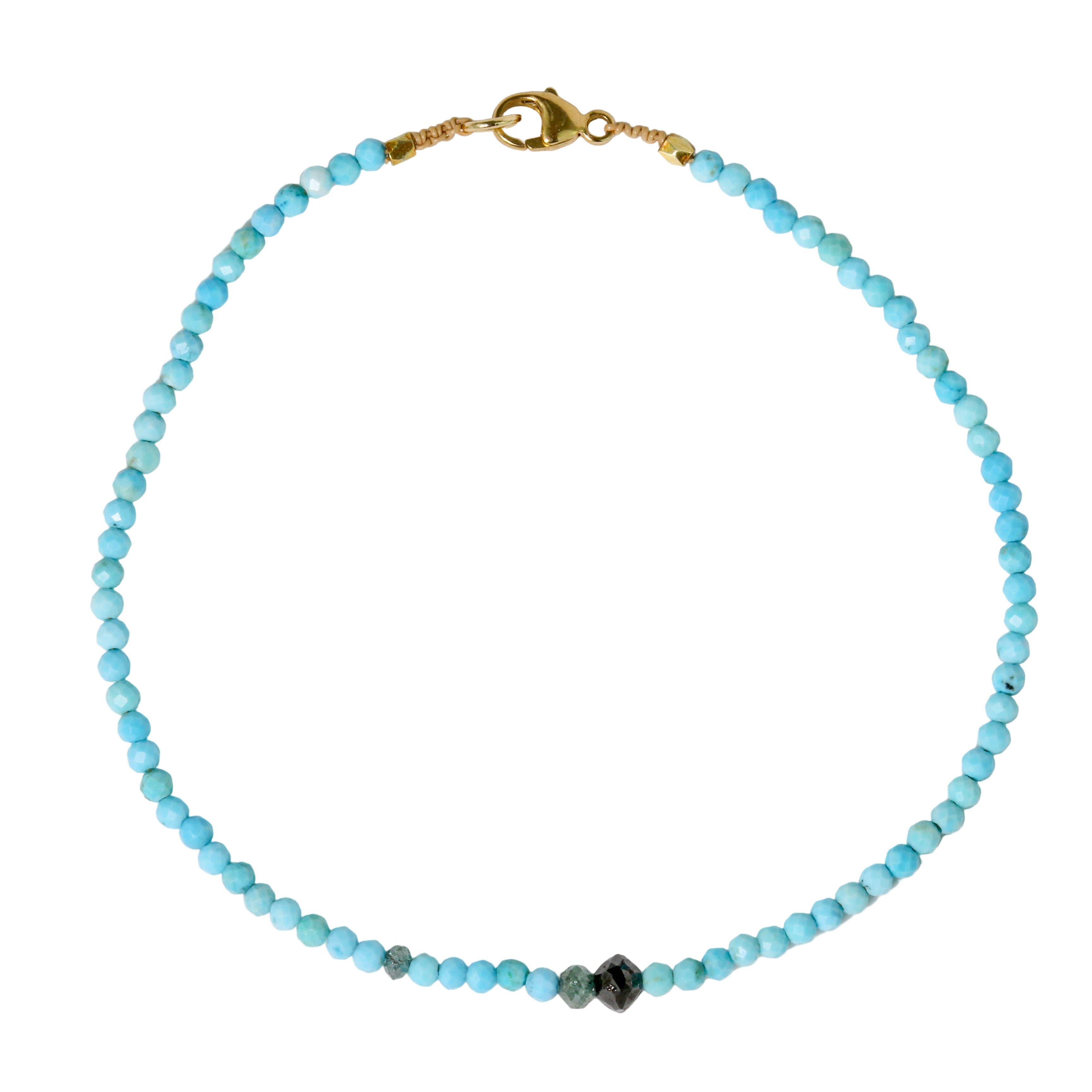 Turquoise + Diamond Bracelet no. 74-Margaret Solow