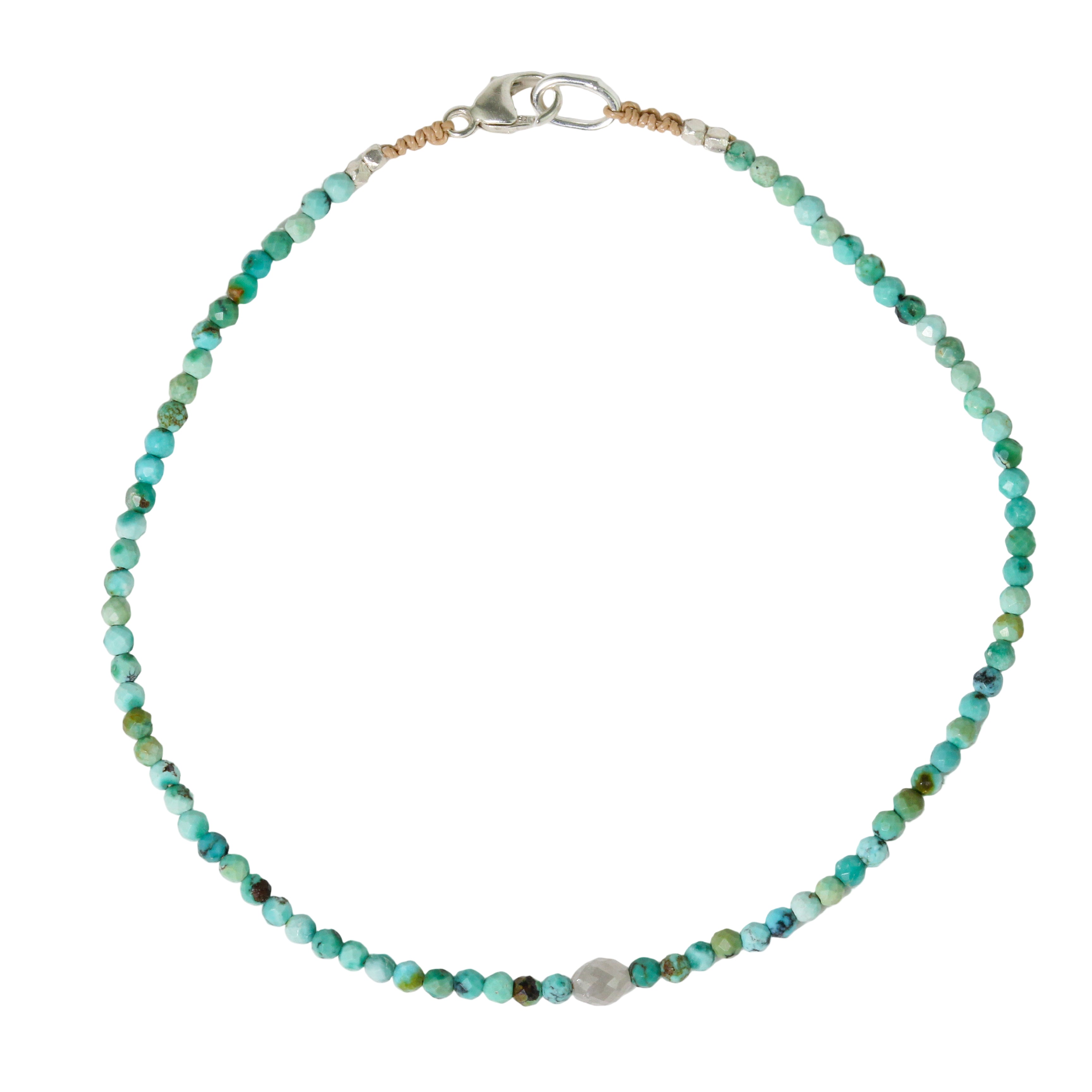 Turquoise + Grey Diamond Bracelet No. 4-Margaret Solow
