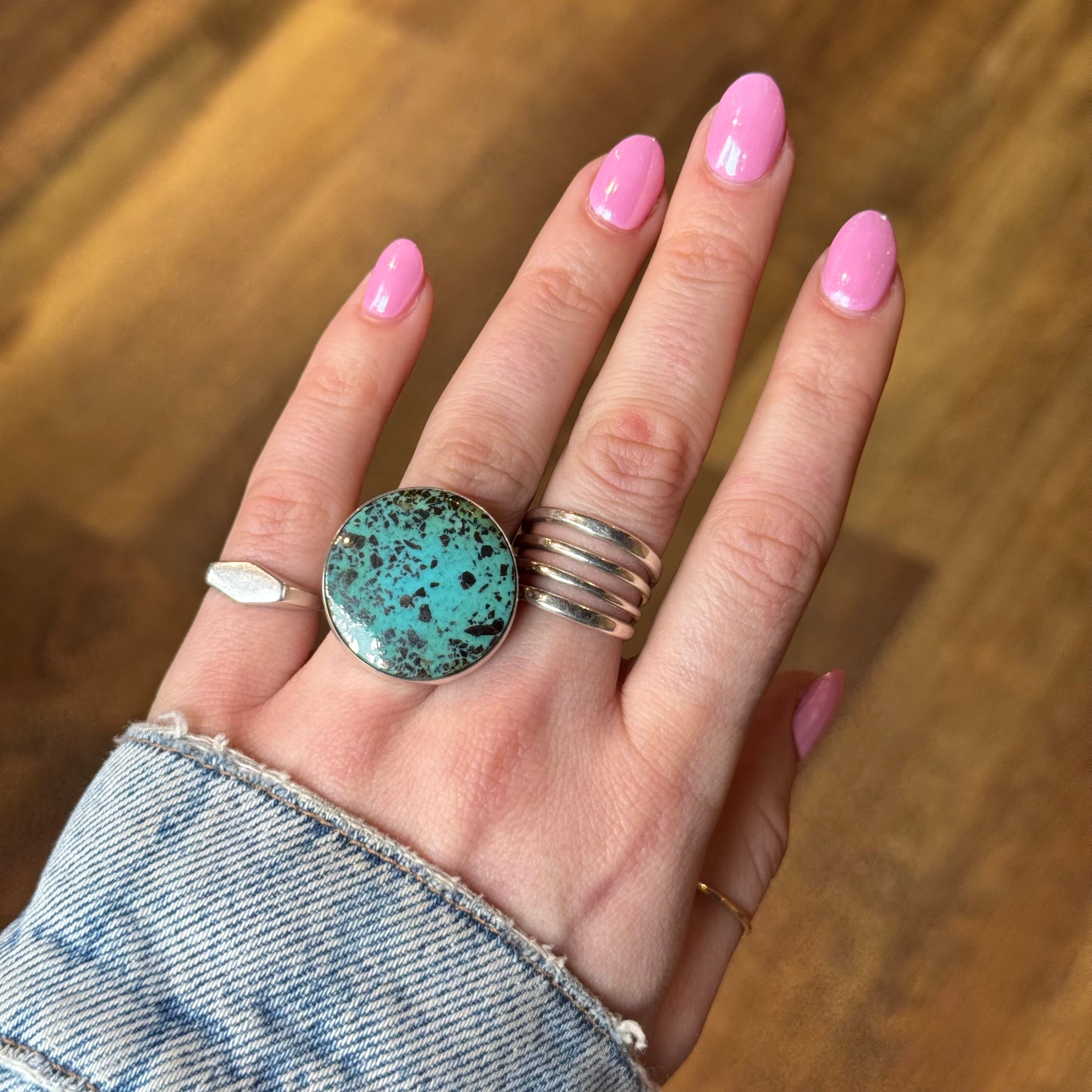 Turquoise with Pyrite Ring-Southwest