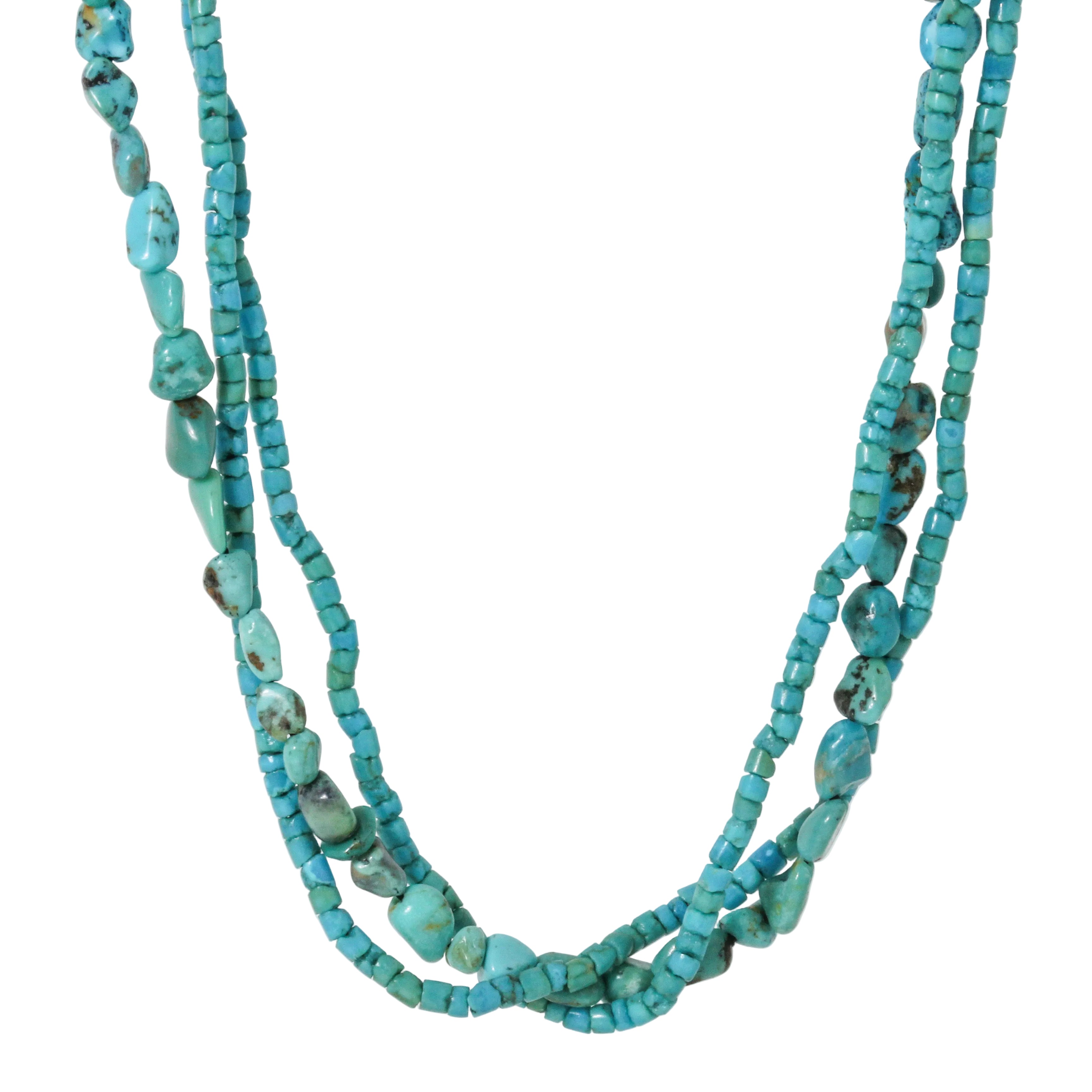 Vintage Triple Strand Turquoise Necklace-Southwest