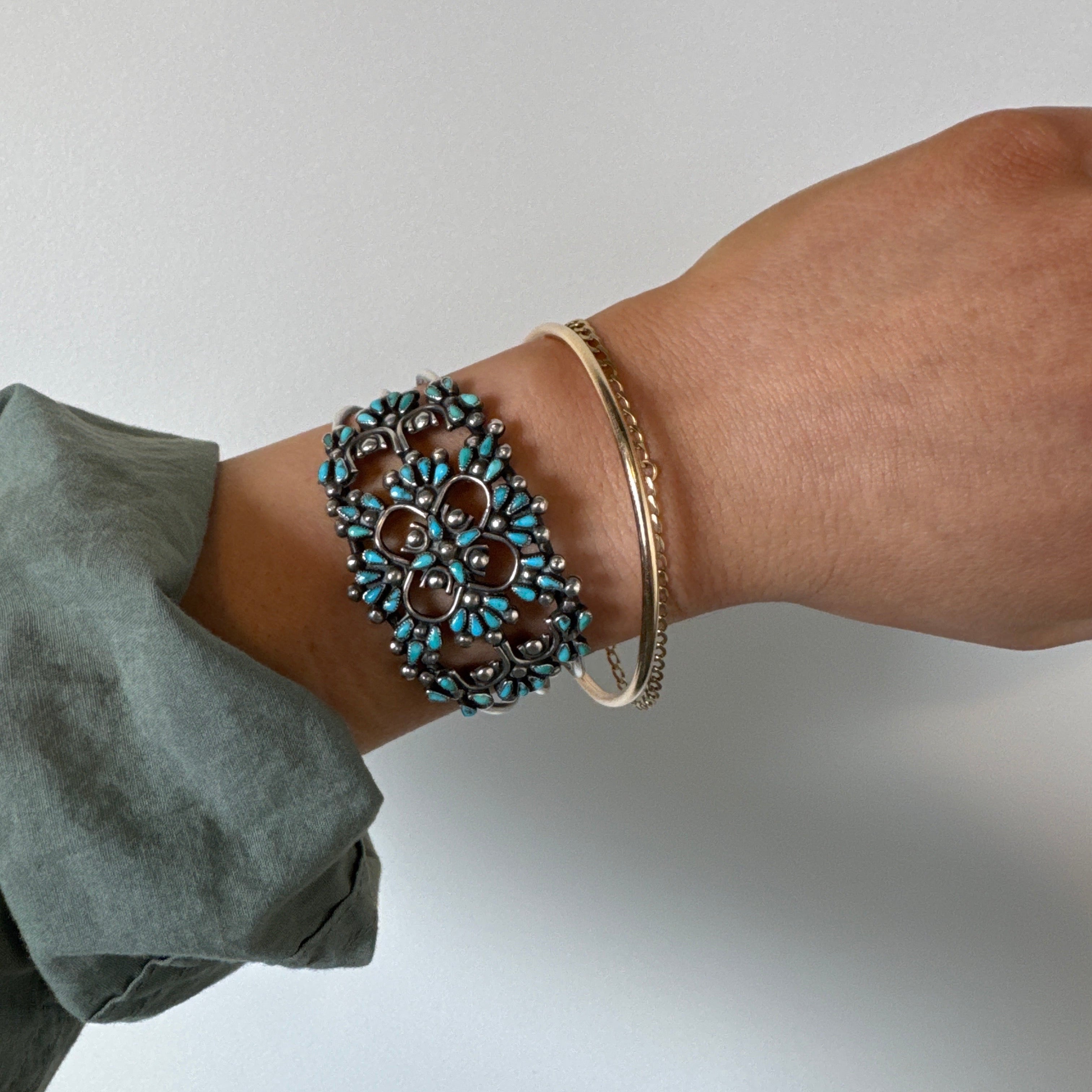 Vintage Zuni Wedding Cuff Bracelet-Southwest