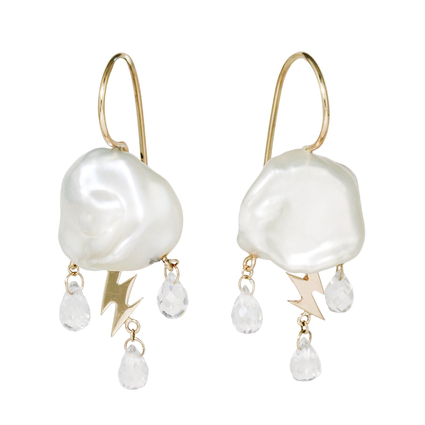 White Storm Cloud Earrings-Rachel Quinn
