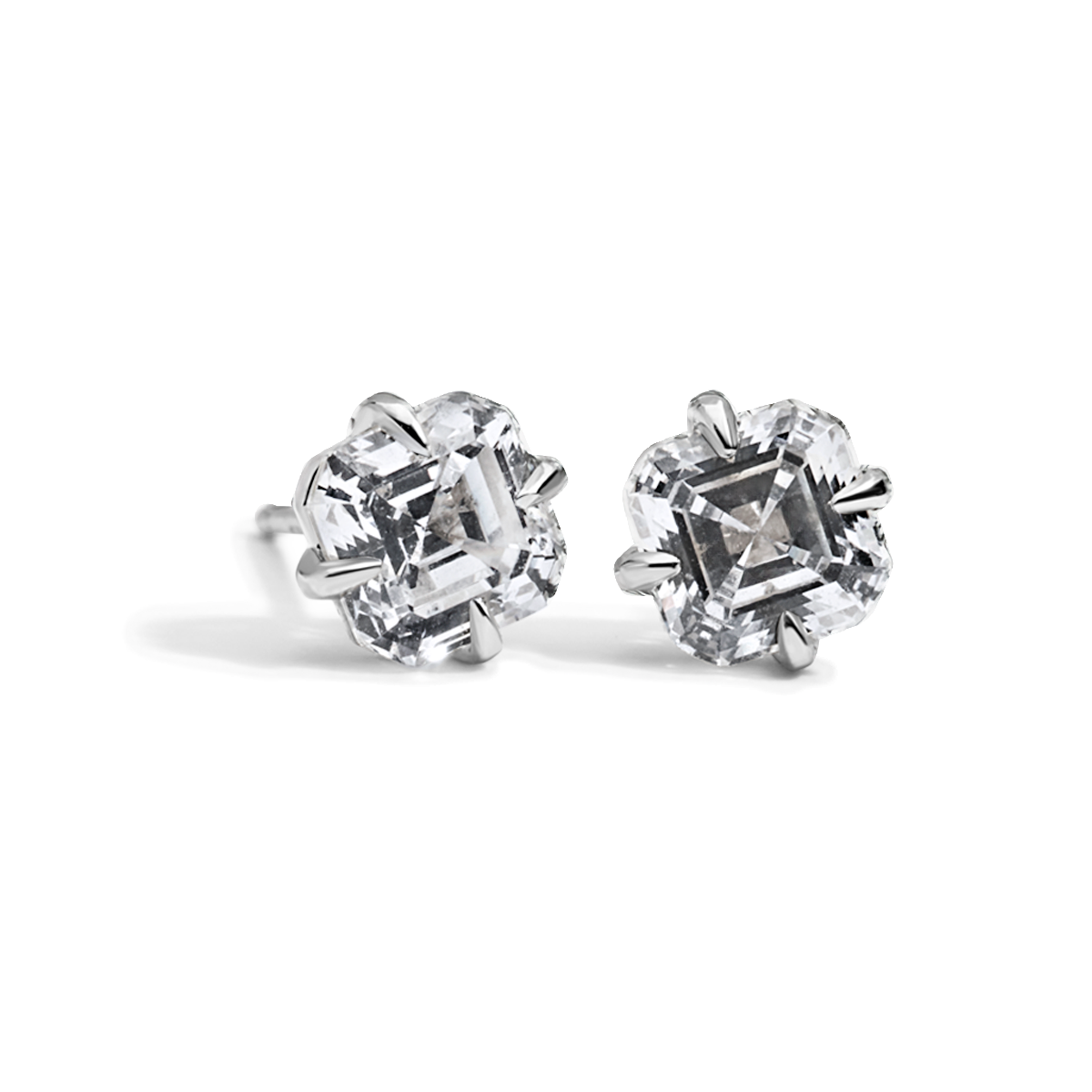 Asscher Diamond Stud Earrings