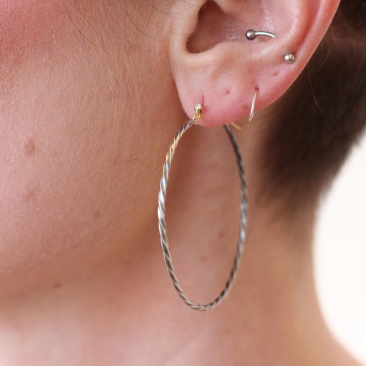 XL Bias Hoop Earrings-Sarah McGuire